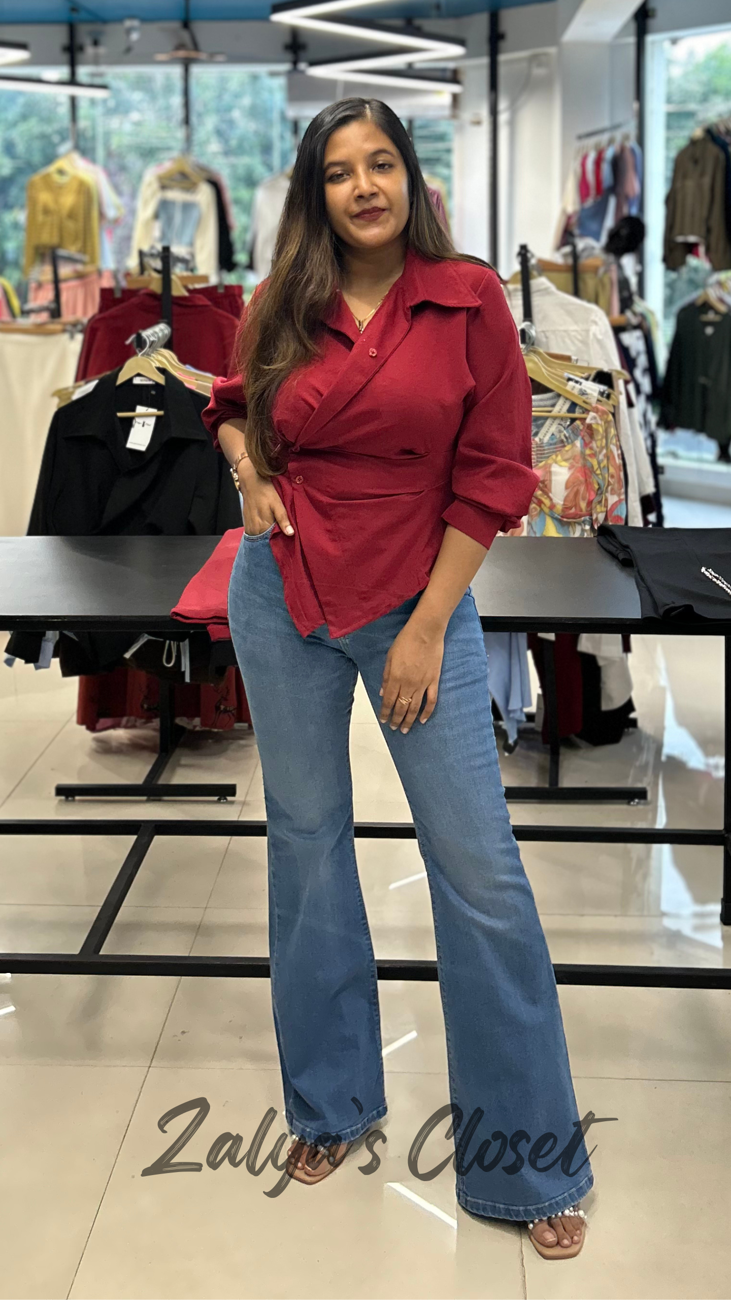 Imported solid Asymmetric Shirts