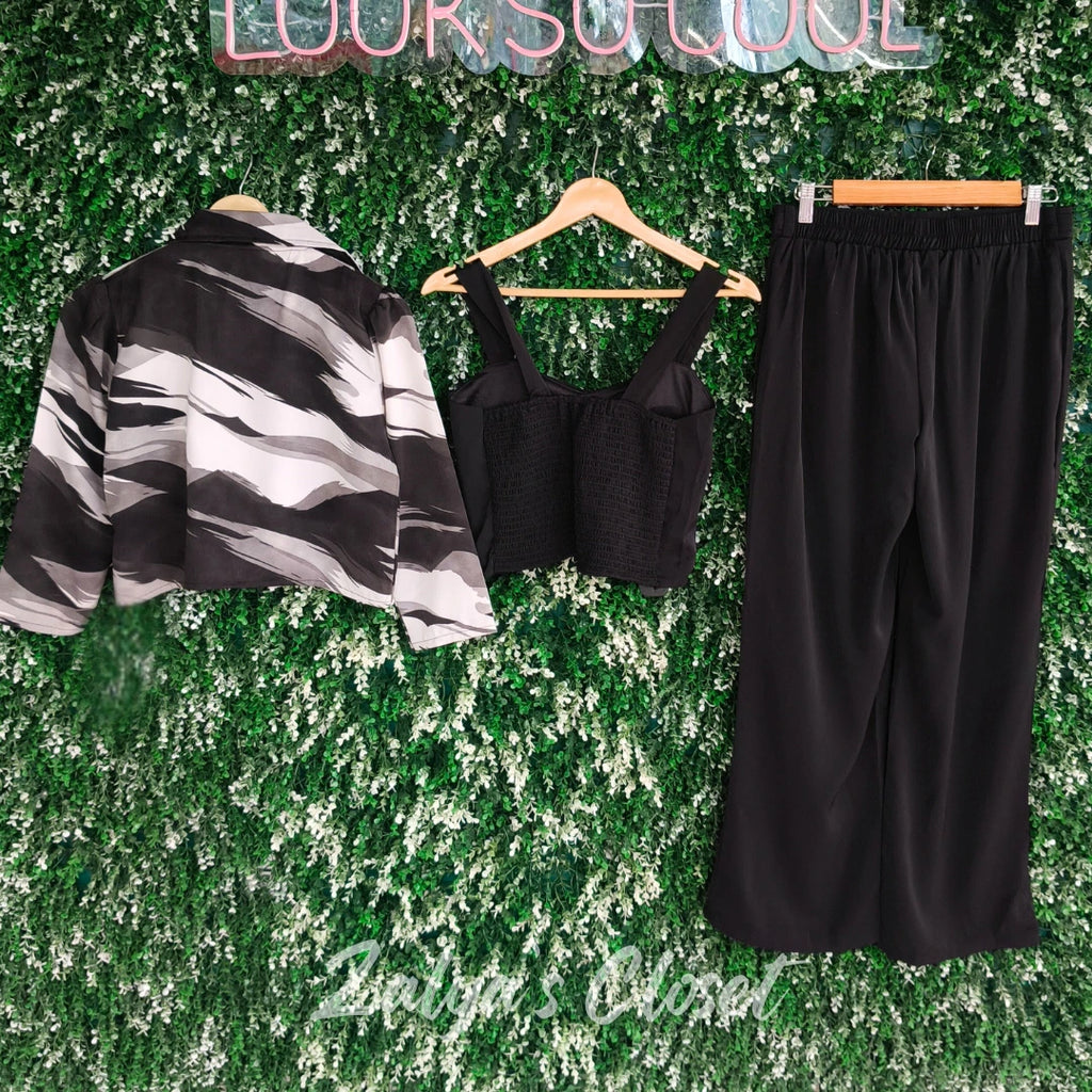 Jacket style 3 pcs Co-ord set