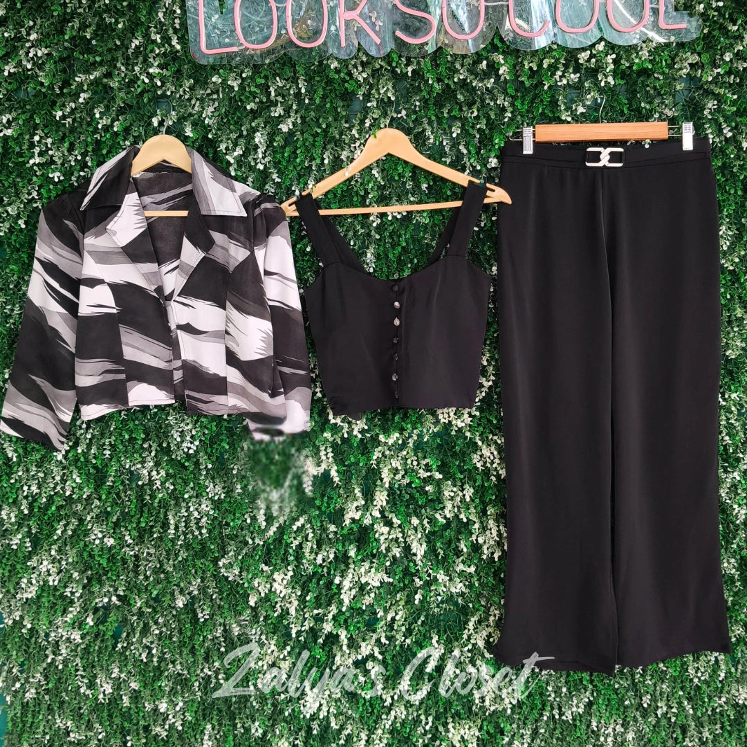 Jacket style 3 pcs Co-ord set