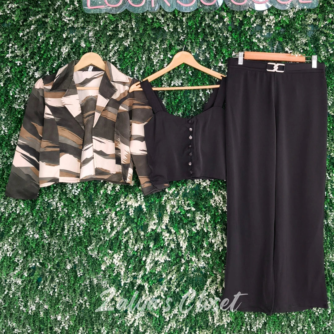 Jacket style 3 pcs Co-ord set