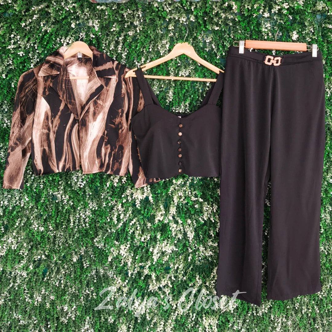 Jacket style 3 pcs Co-ord set