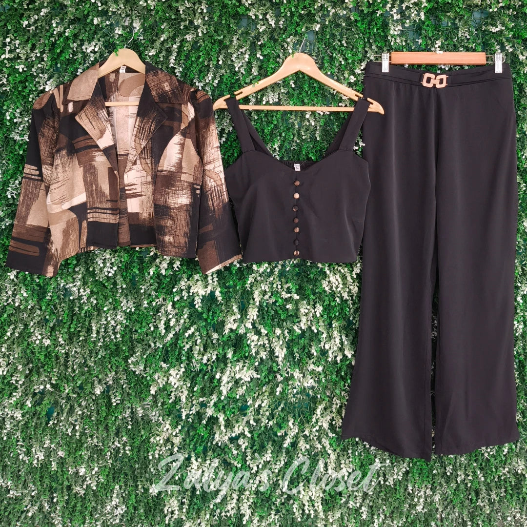 Jacket style 3 pcs Co-ord set