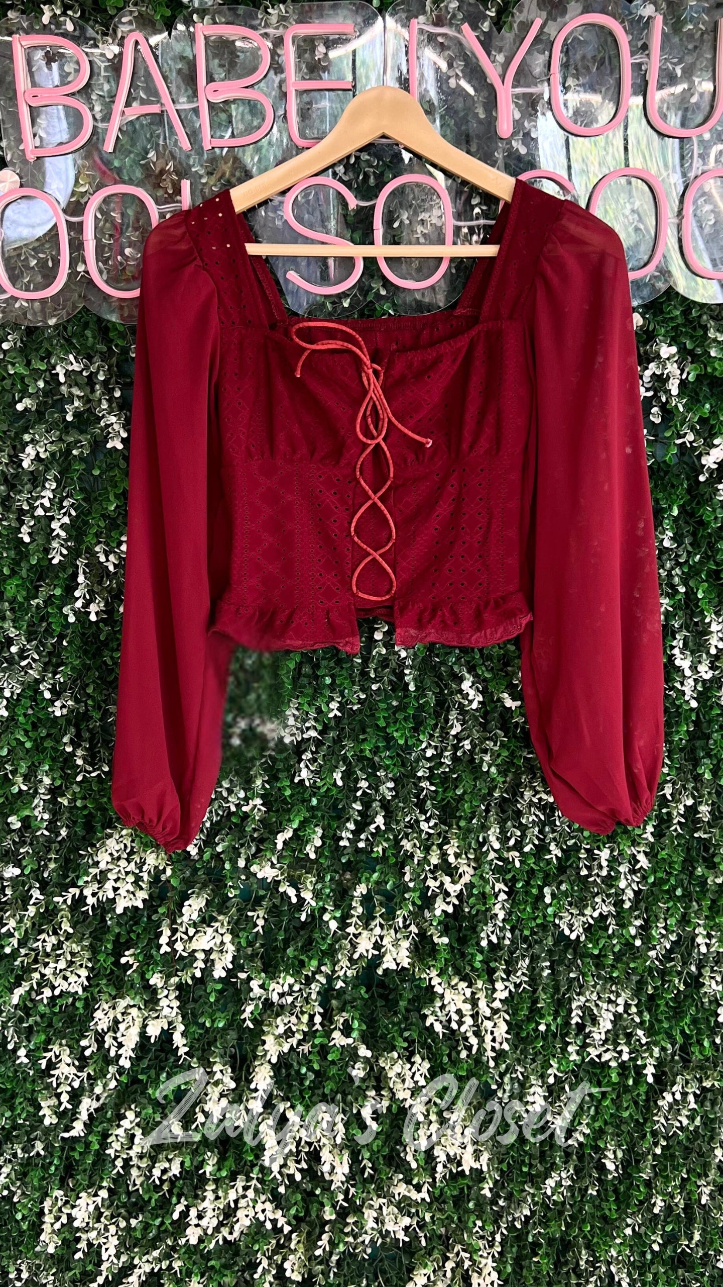 Korean Style Full Sleeves Cotton Dotted Tops