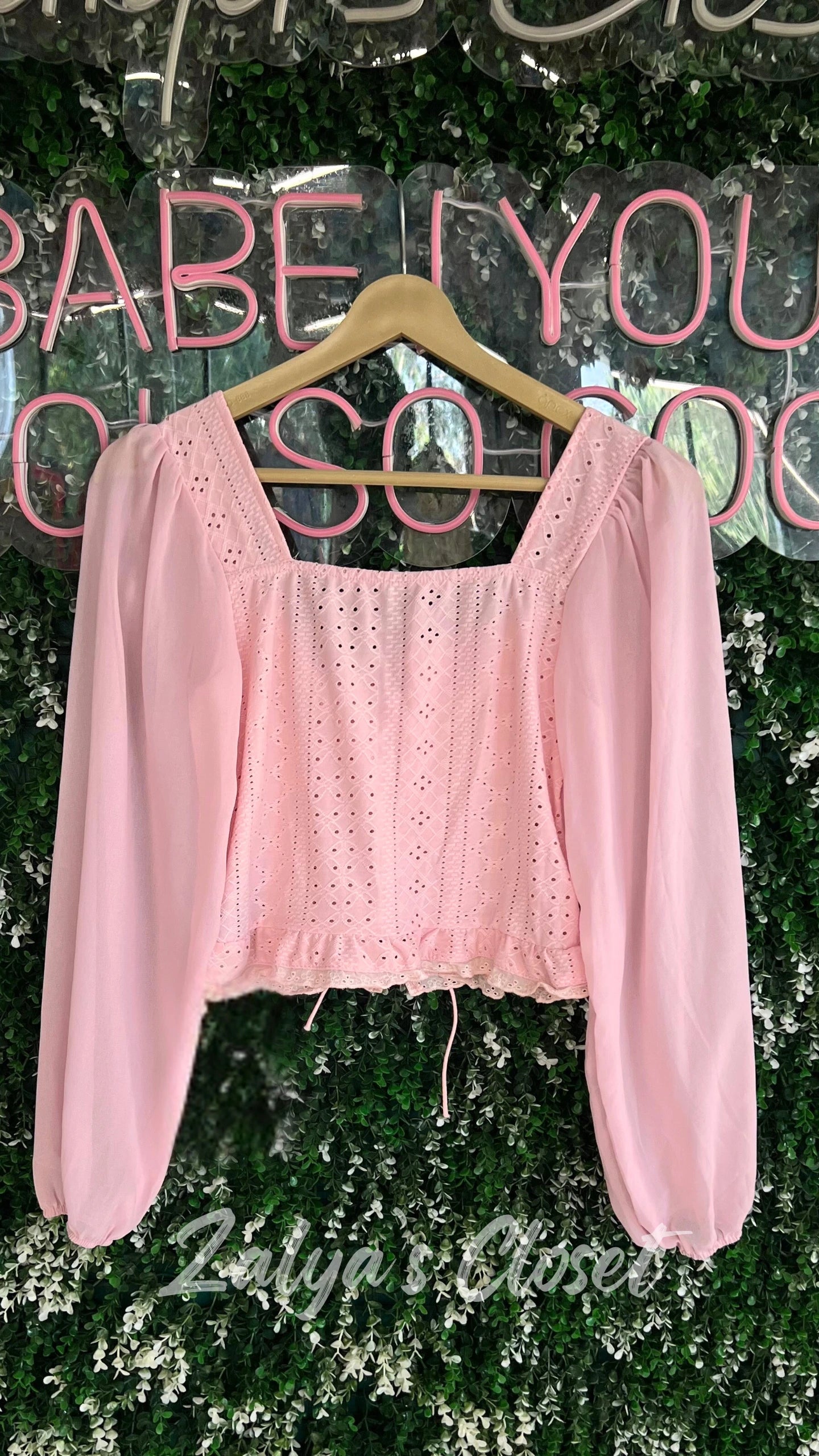 Korean Style Full Sleeves Cotton Dotted Tops