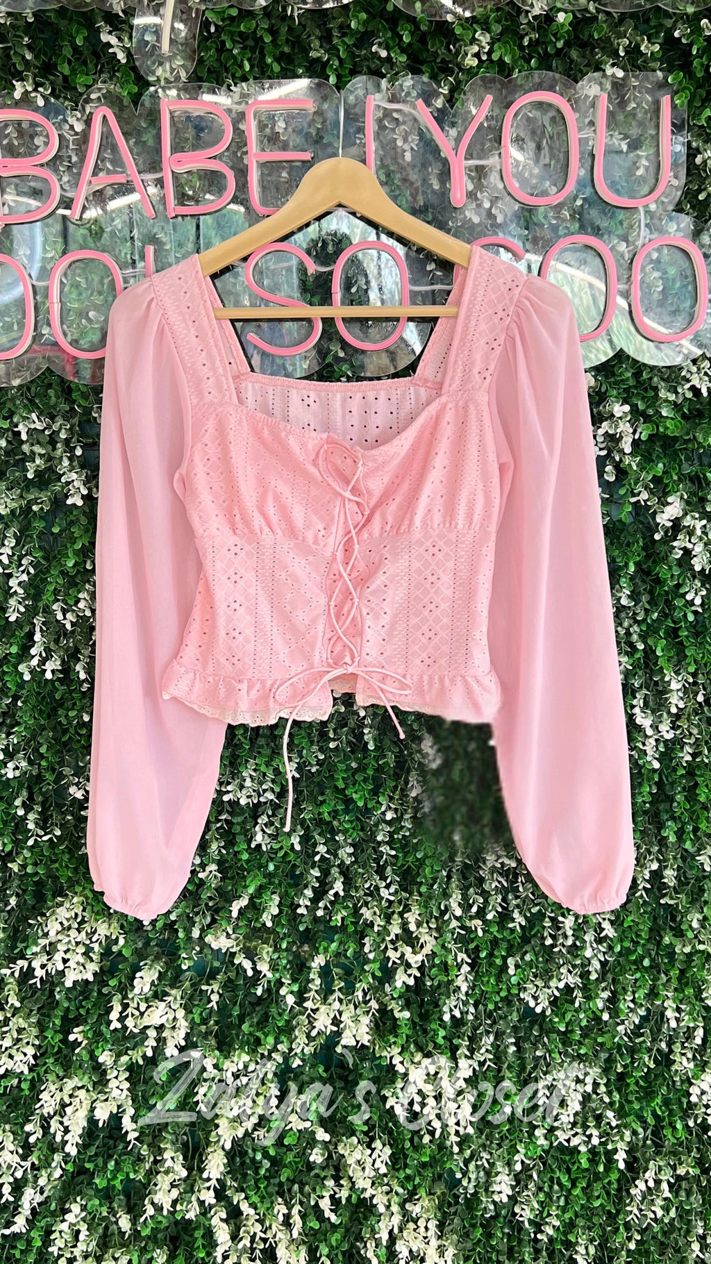 Korean Style Full Sleeves Cotton Dotted Tops