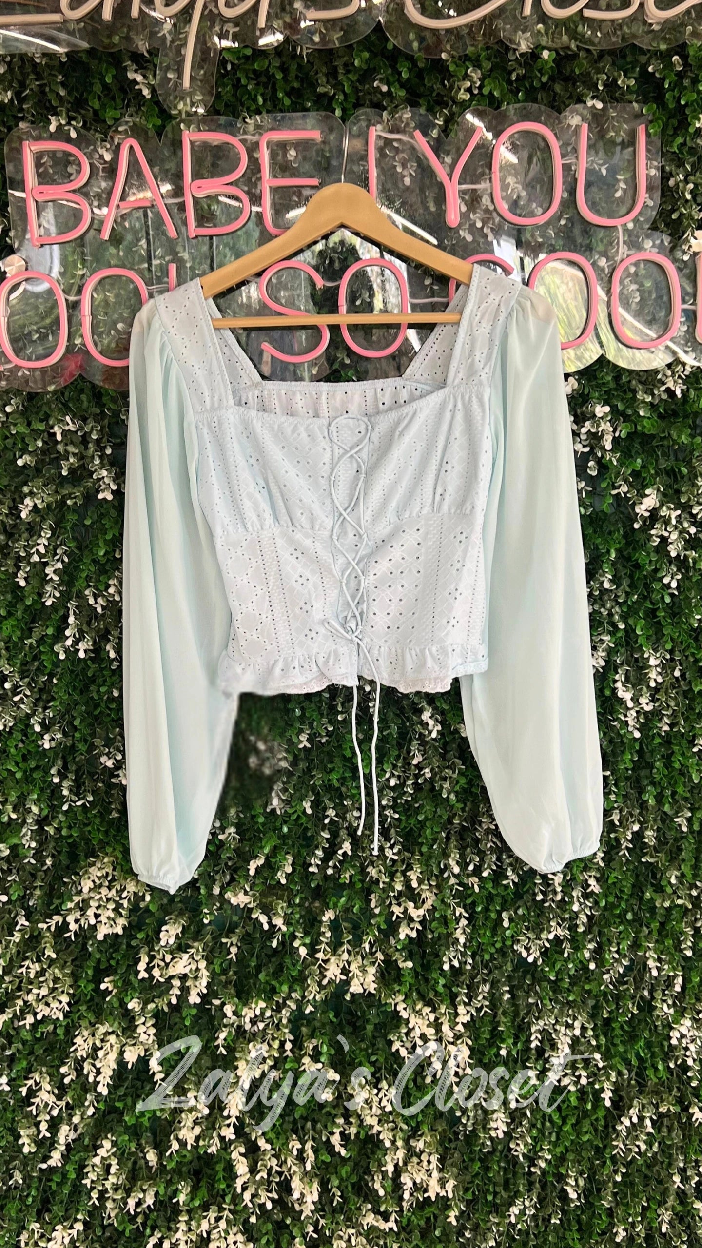 Korean Style Full Sleeves Cotton Dotted Tops