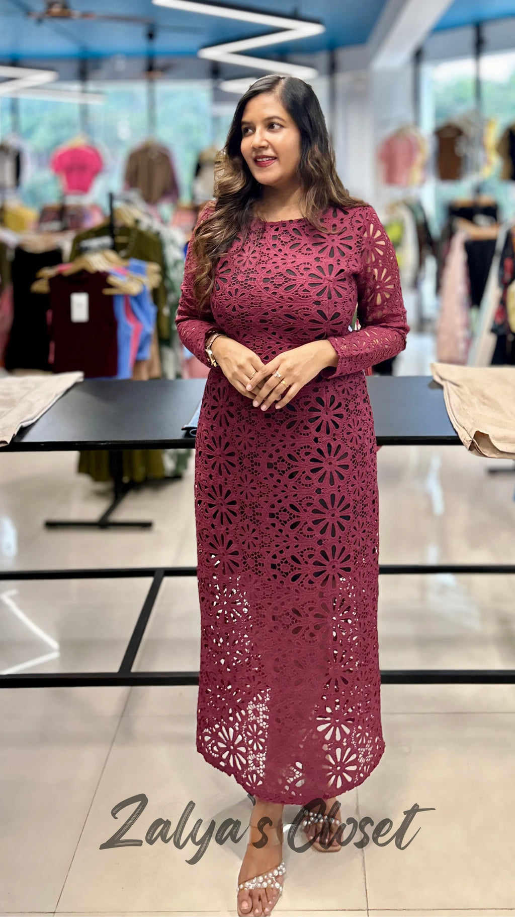 Lace Dress with Contract Lining