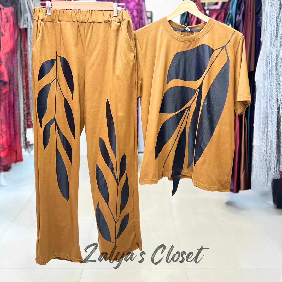Leaf Design Top & Pant Co Ord Set