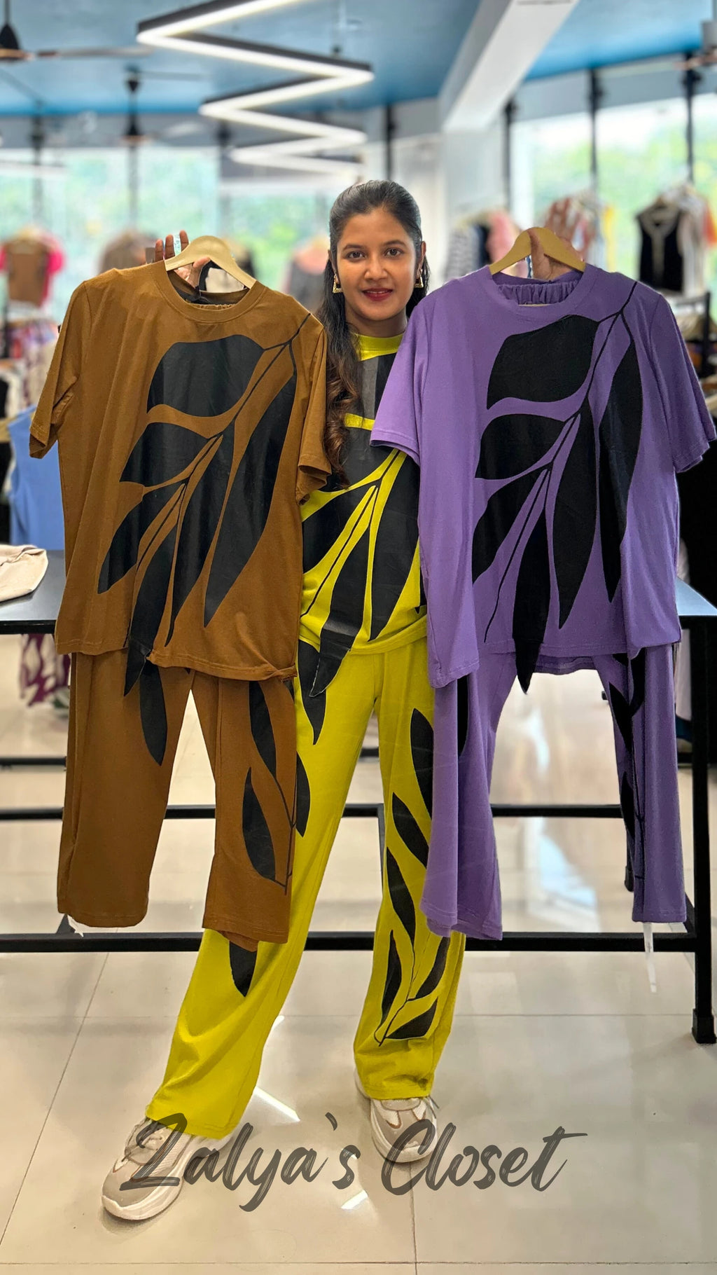 Leaf Design Top & Pant Co Ord Set