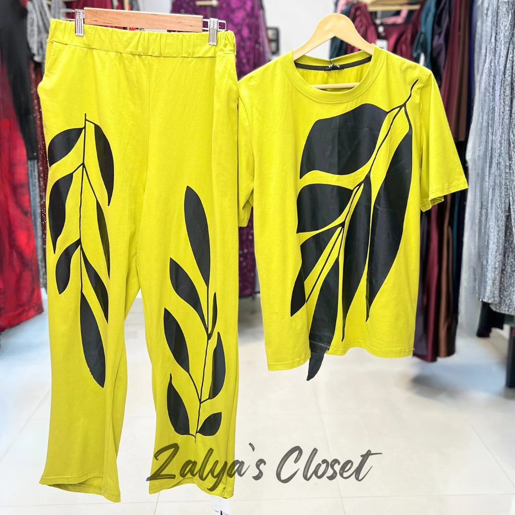 Leaf Design Top & Pant Co Ord Set