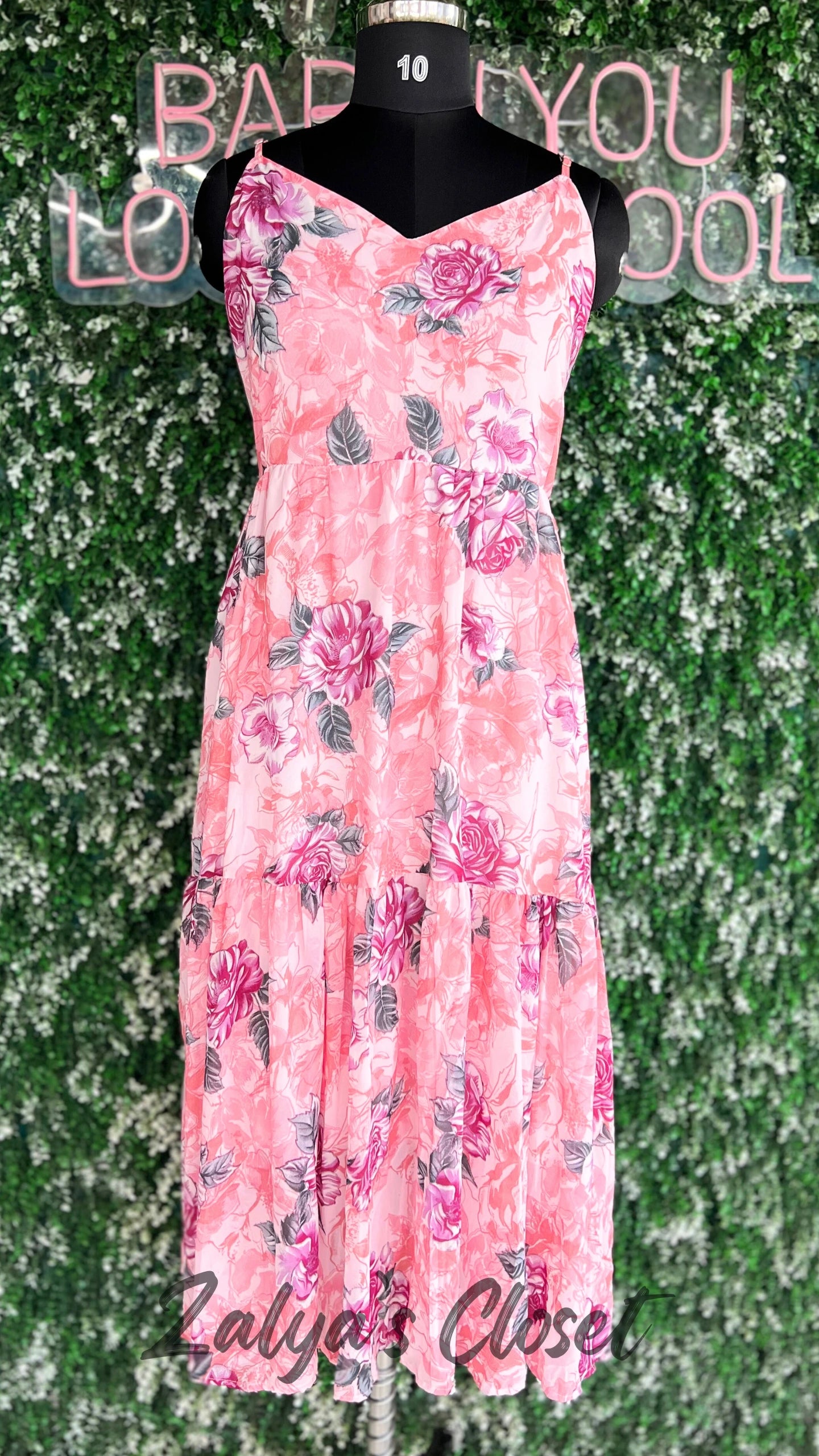 Long Floral Imported Gown With Shrug