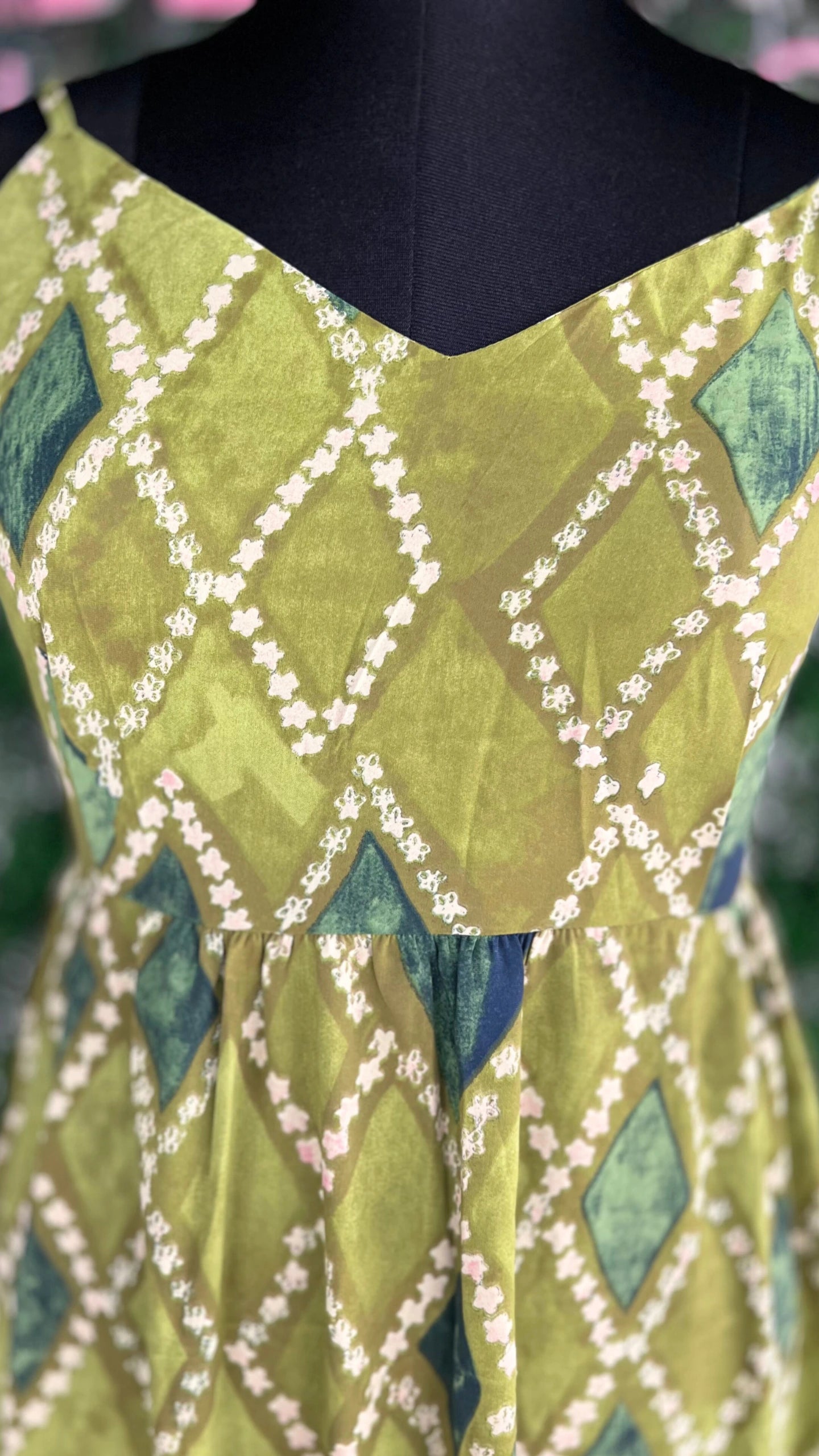 Long Green Gown Imported Printed