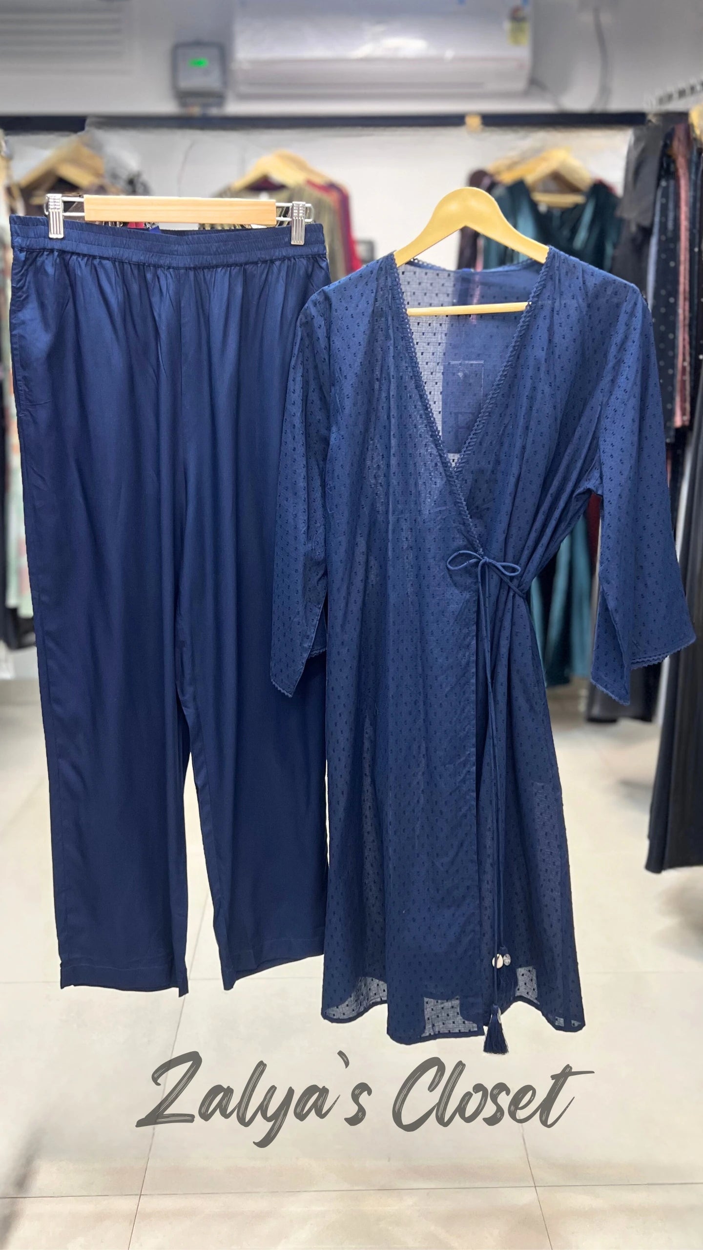 Navv Anarakha Cotton Dobbv Kurta