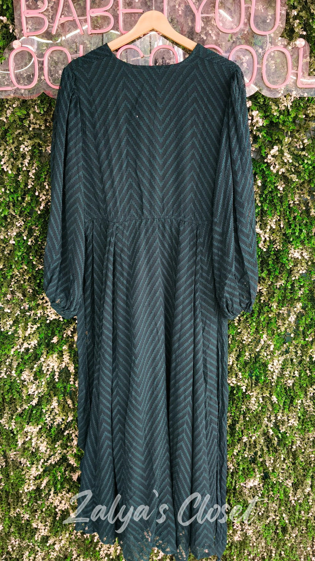 Navy Chevron Dobby Wrap Maxi