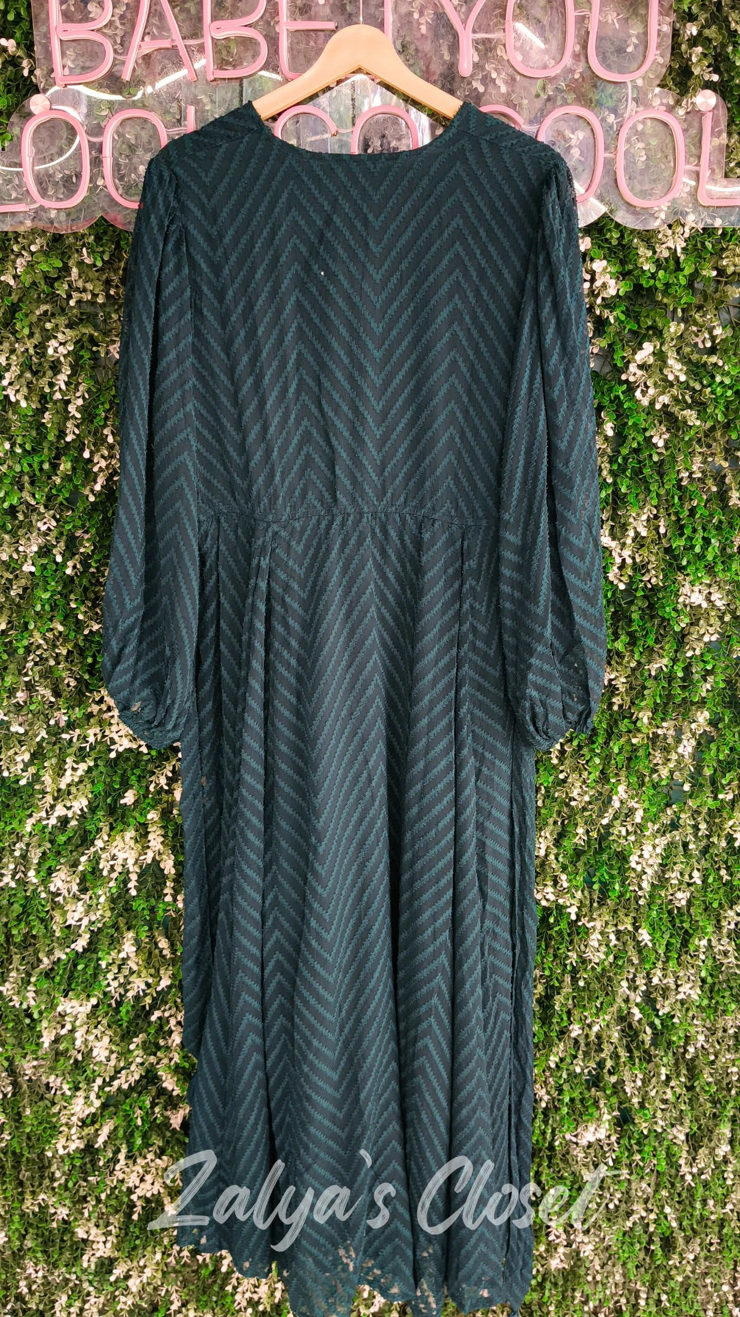 Navy Chevron Dobby Wrap Maxi