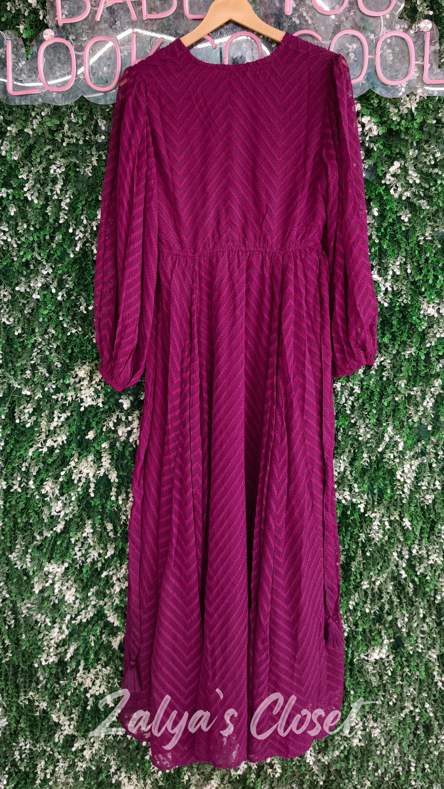 Navy Chevron Dobby Wrap Maxi