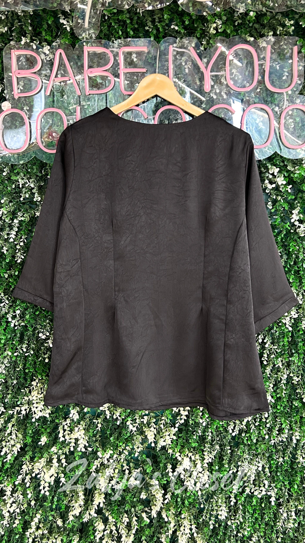 Plus Size Solid Tops with Belt