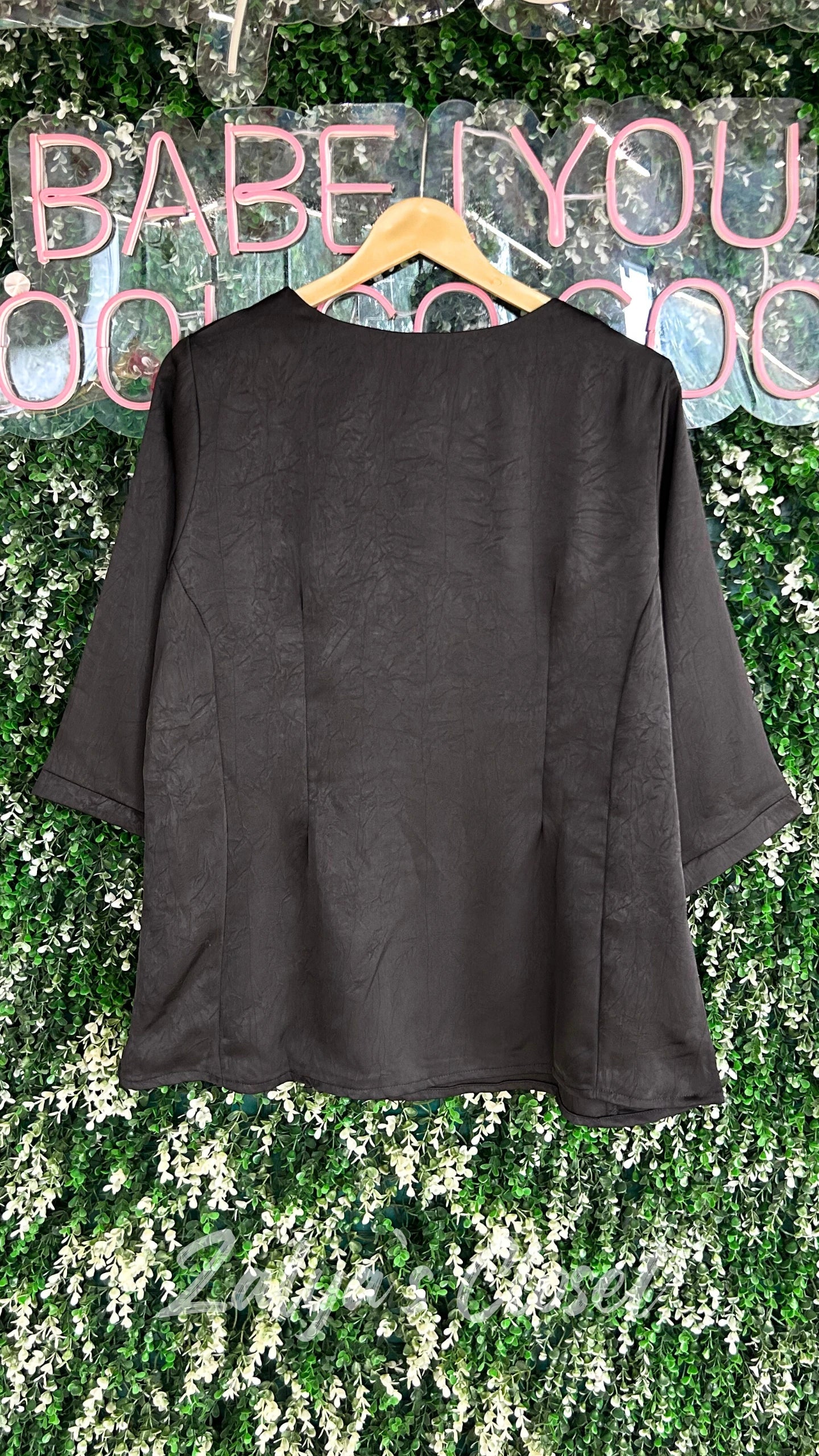 Plus Size Solid Tops with Belt