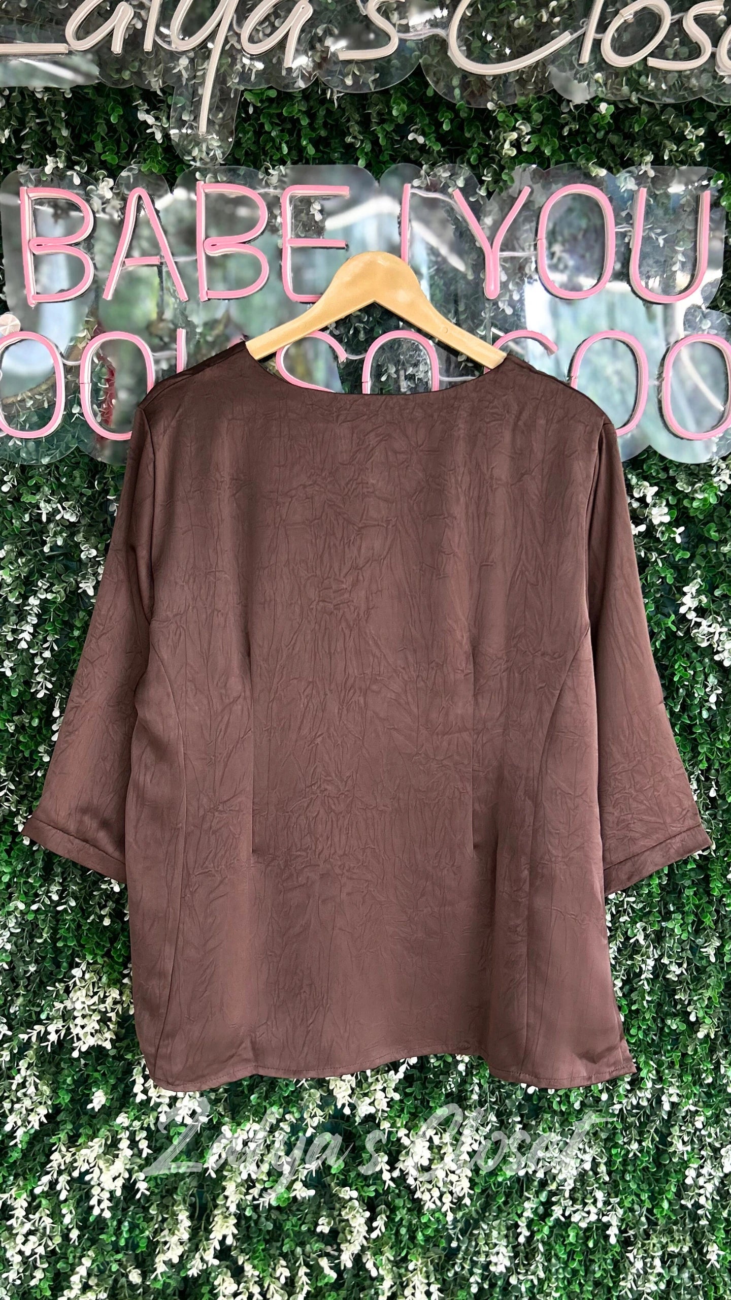 Plus Size Solid Tops with Belt