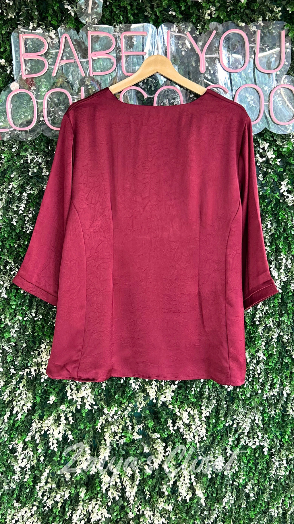 Plus Size Solid Tops with Belt