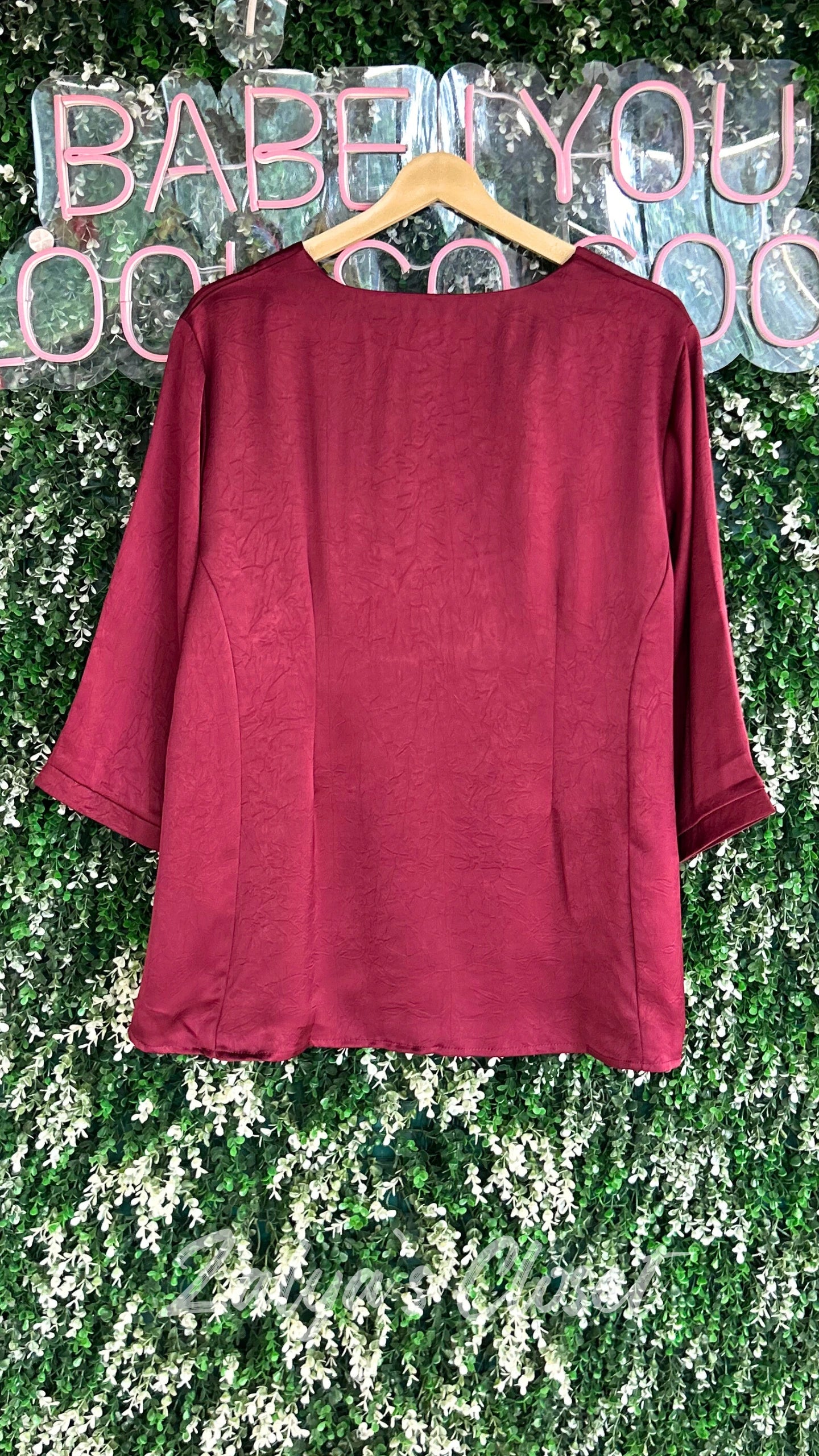 Plus Size Solid Tops with Belt