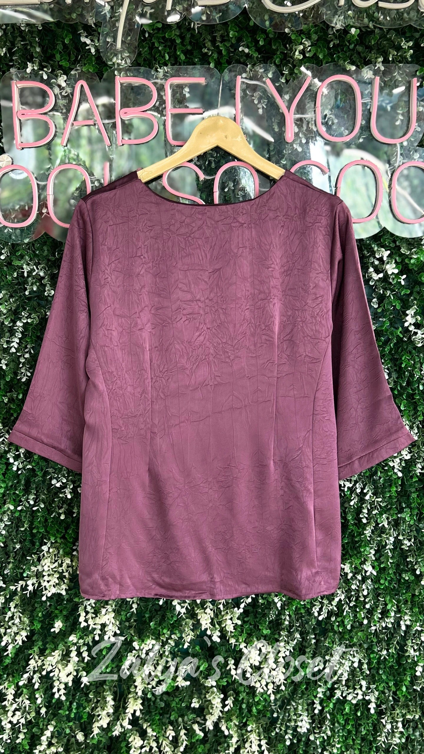 Plus Size Solid Tops with Belt