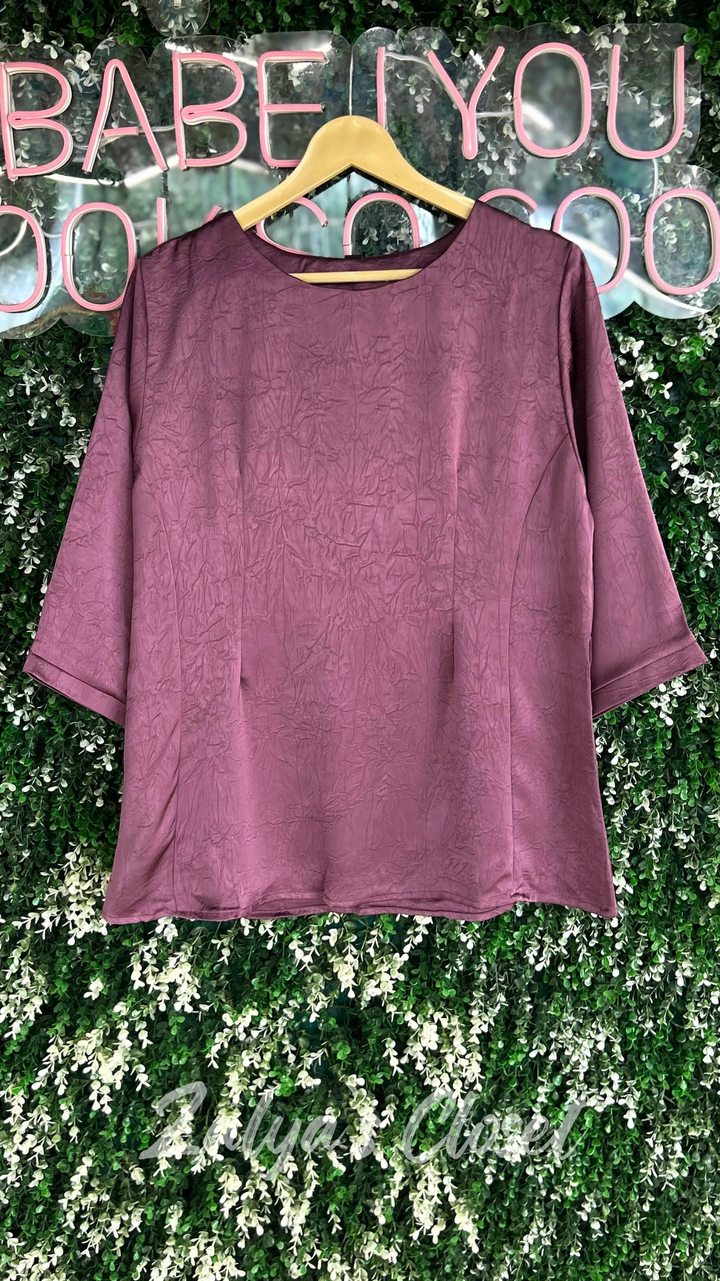 Plus Size Solid Tops with Belt