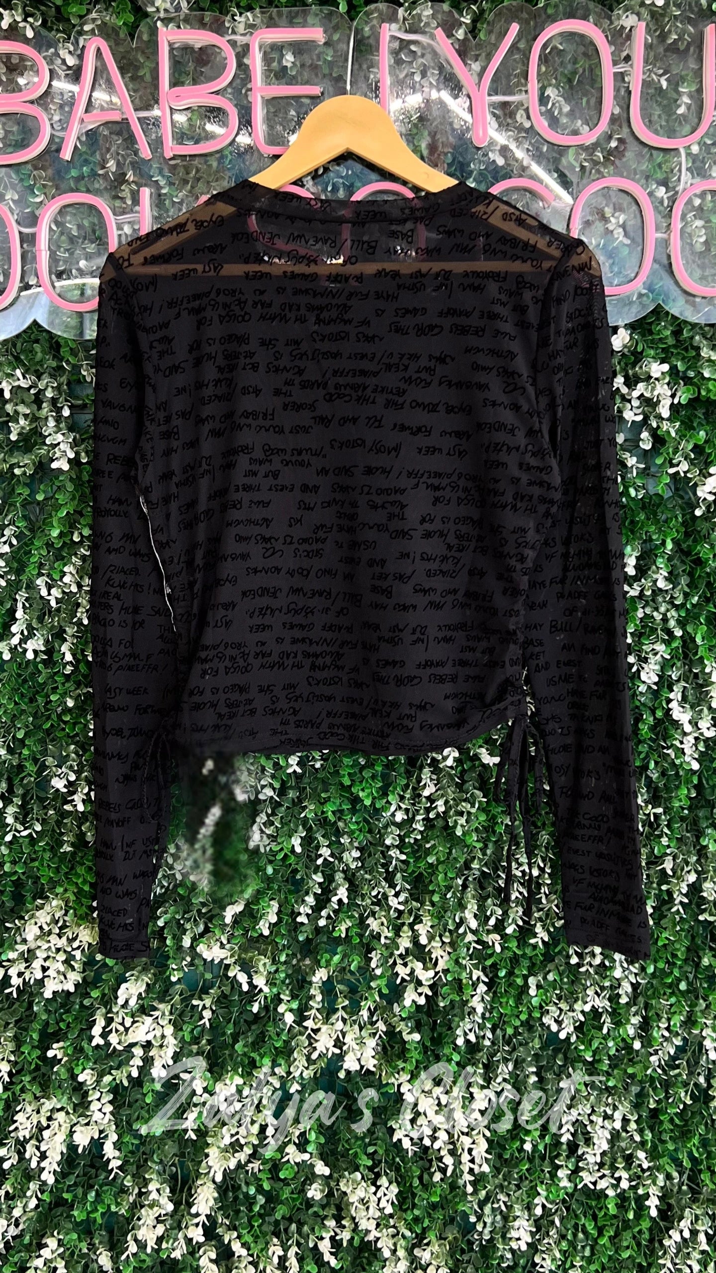 Powernet Fabric With Denim Patch Design Top