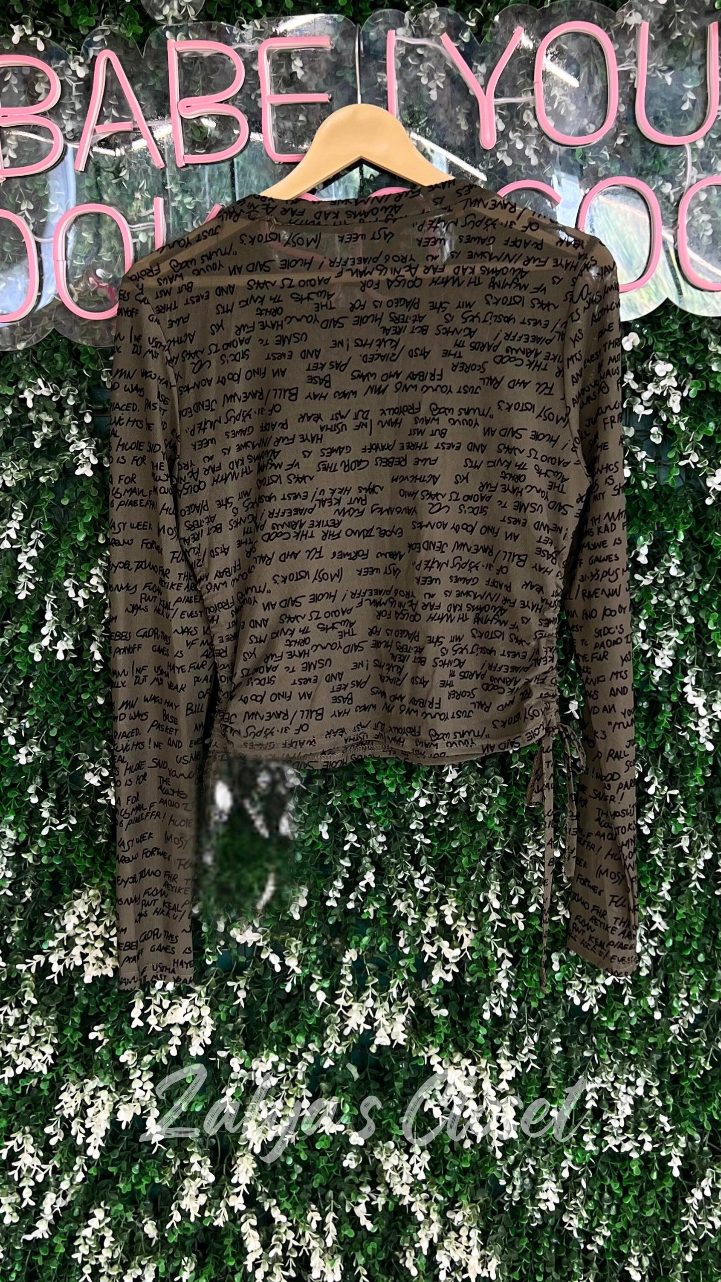 Powernet Fabric With Denim Patch Design Top