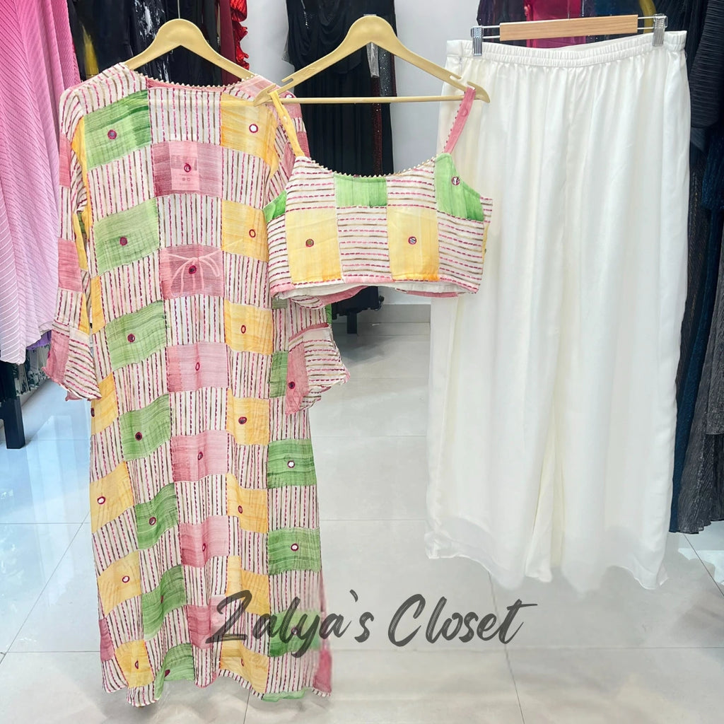 Printed Inner and Shrug Indo Western 3 pcs Set