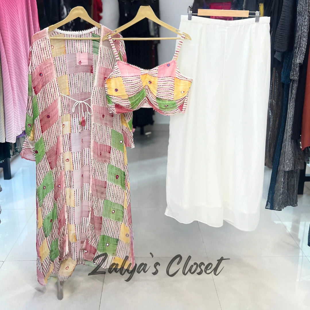 Printed Inner and Shrug Indo Western 3 pcs Set