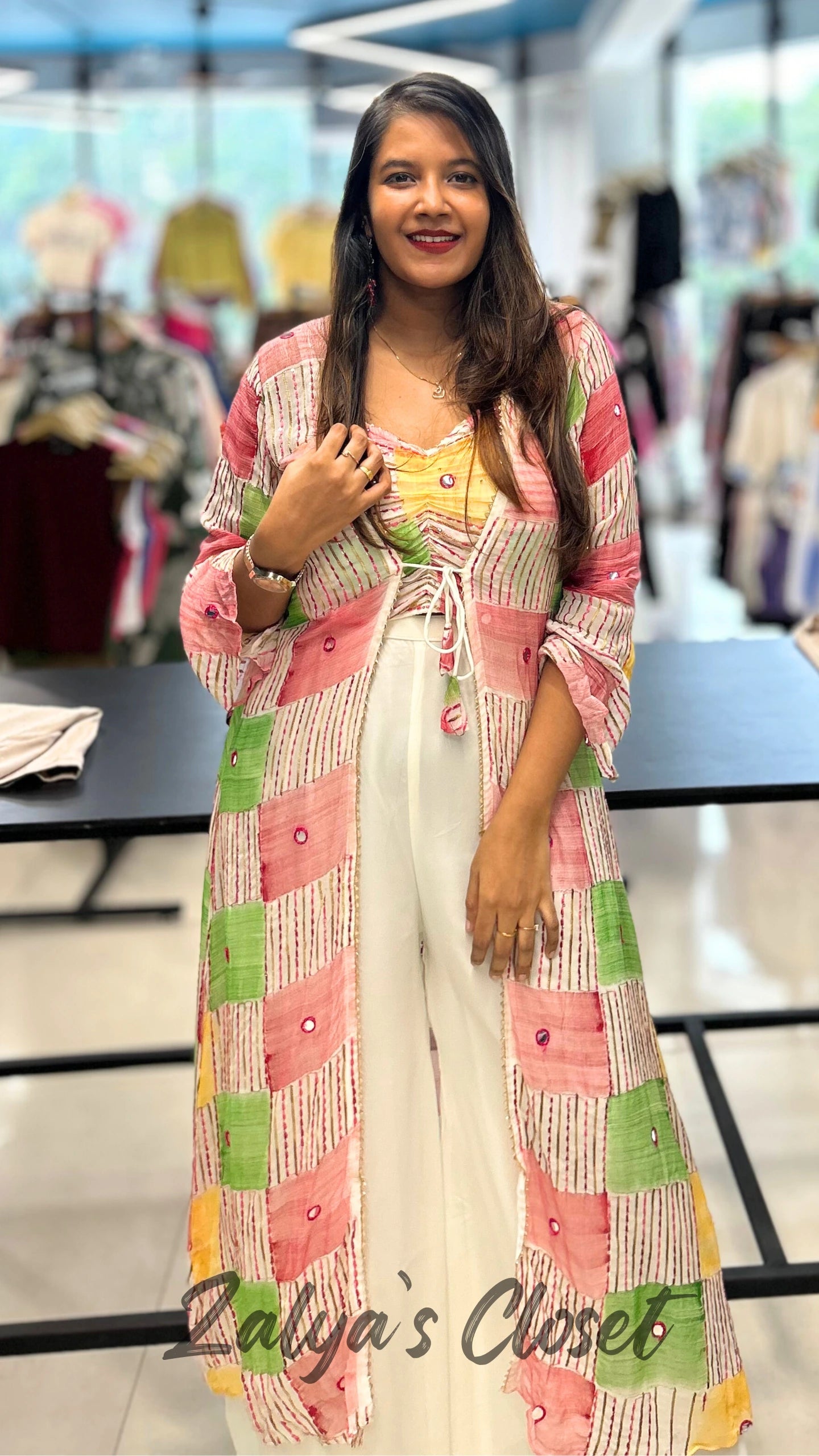 Printed Inner and Shrug Indo Western 3 pcs Set