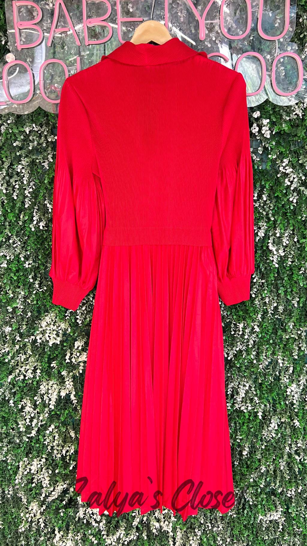 Red Imported Magic Dress with Work On One Side