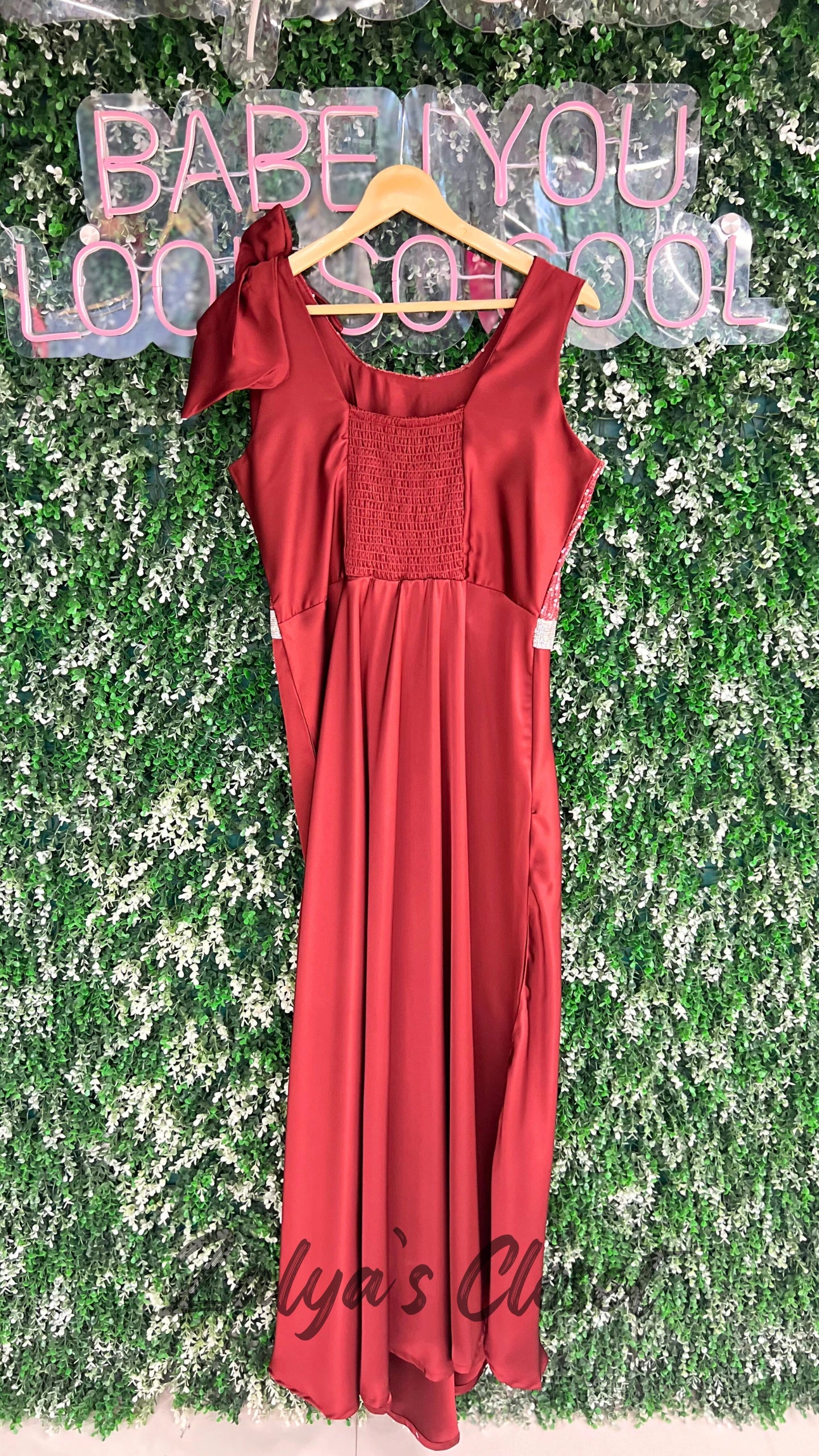 Satin Half Work Party Wear Dress