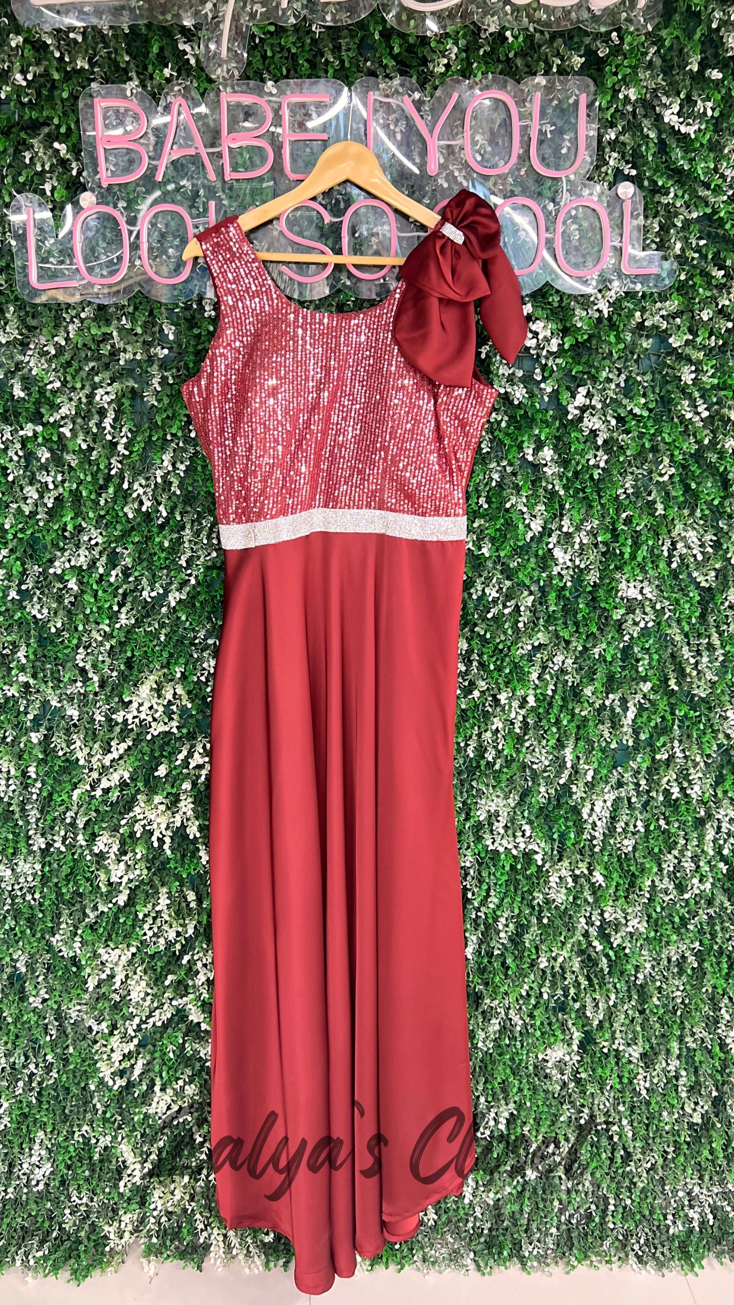 Satin Half Work Party Wear Dress