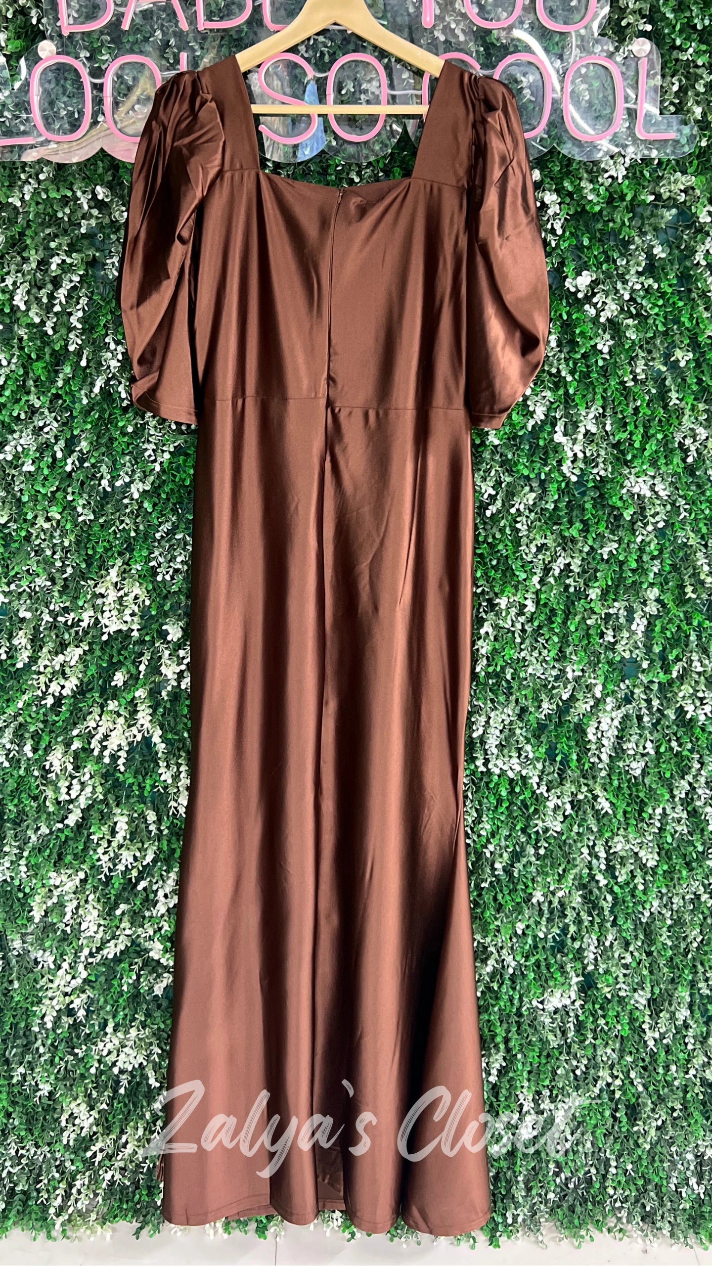 Satin Long Party Wear Gown