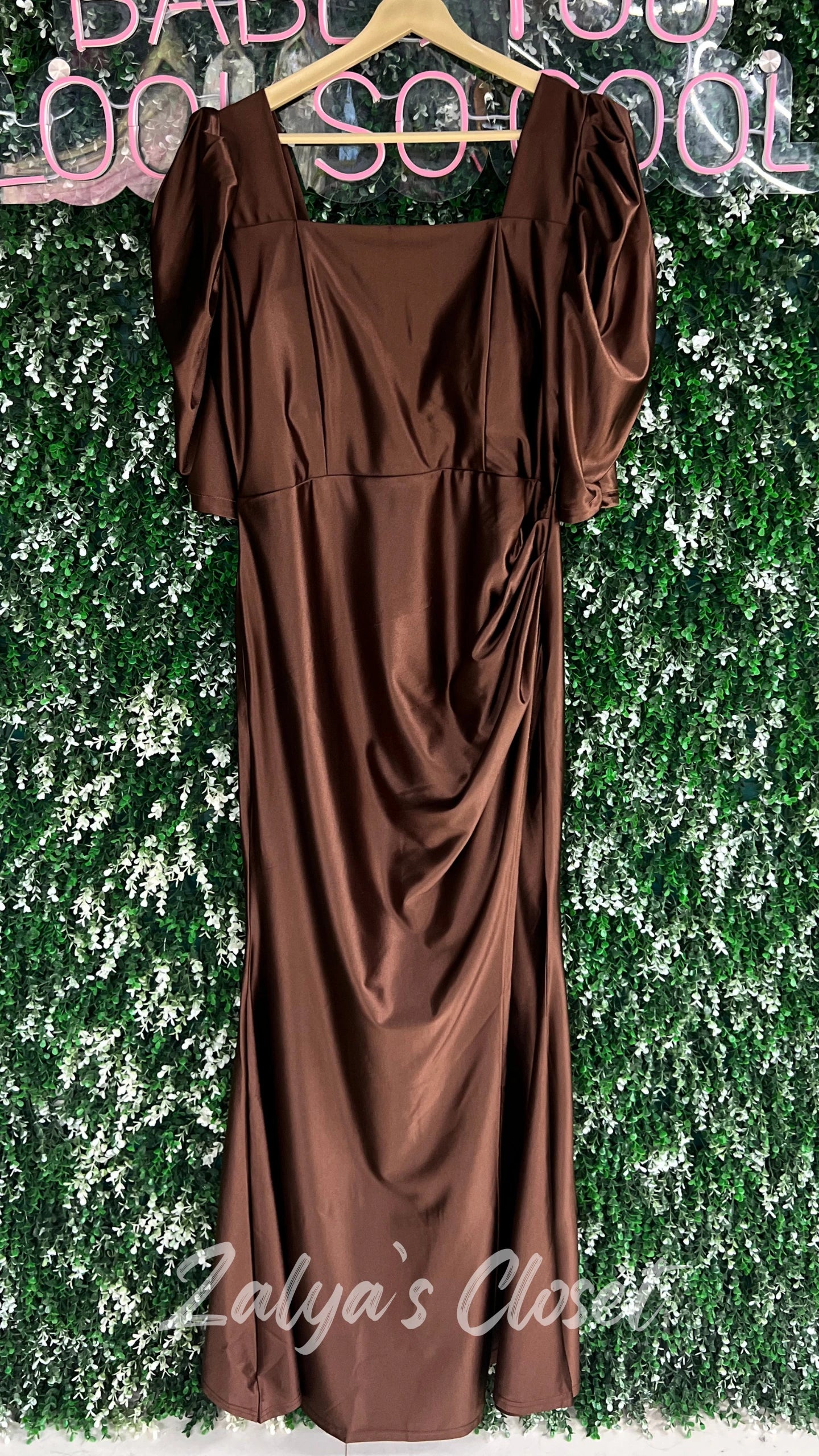 Satin Long Party Wear Gown