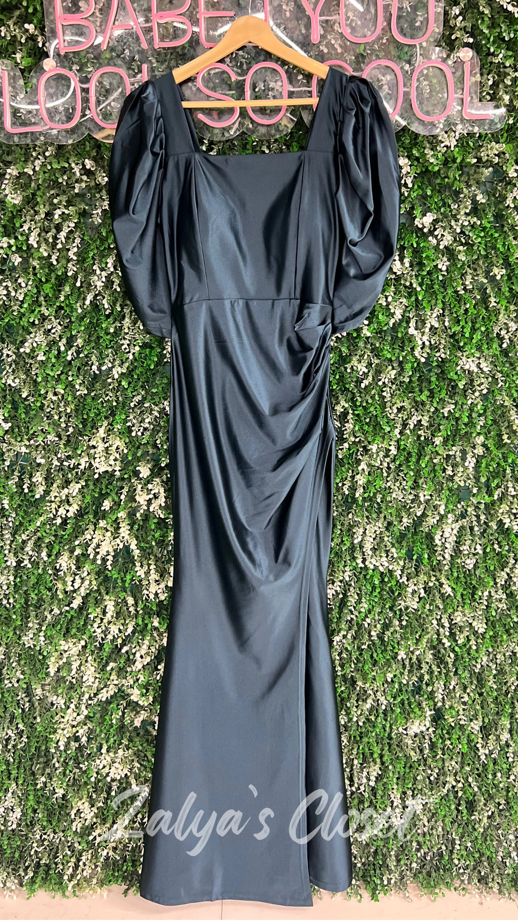 Satin Long Party Wear Gown