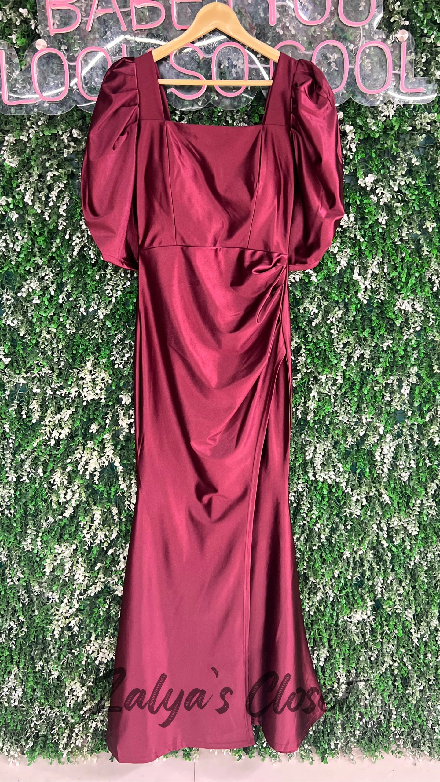 Satin Long Party Wear Gown
