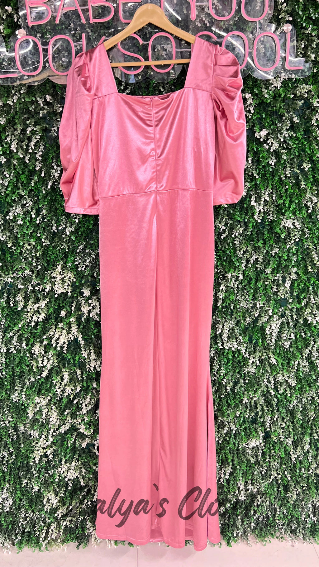 Satin Long Party Wear Gown