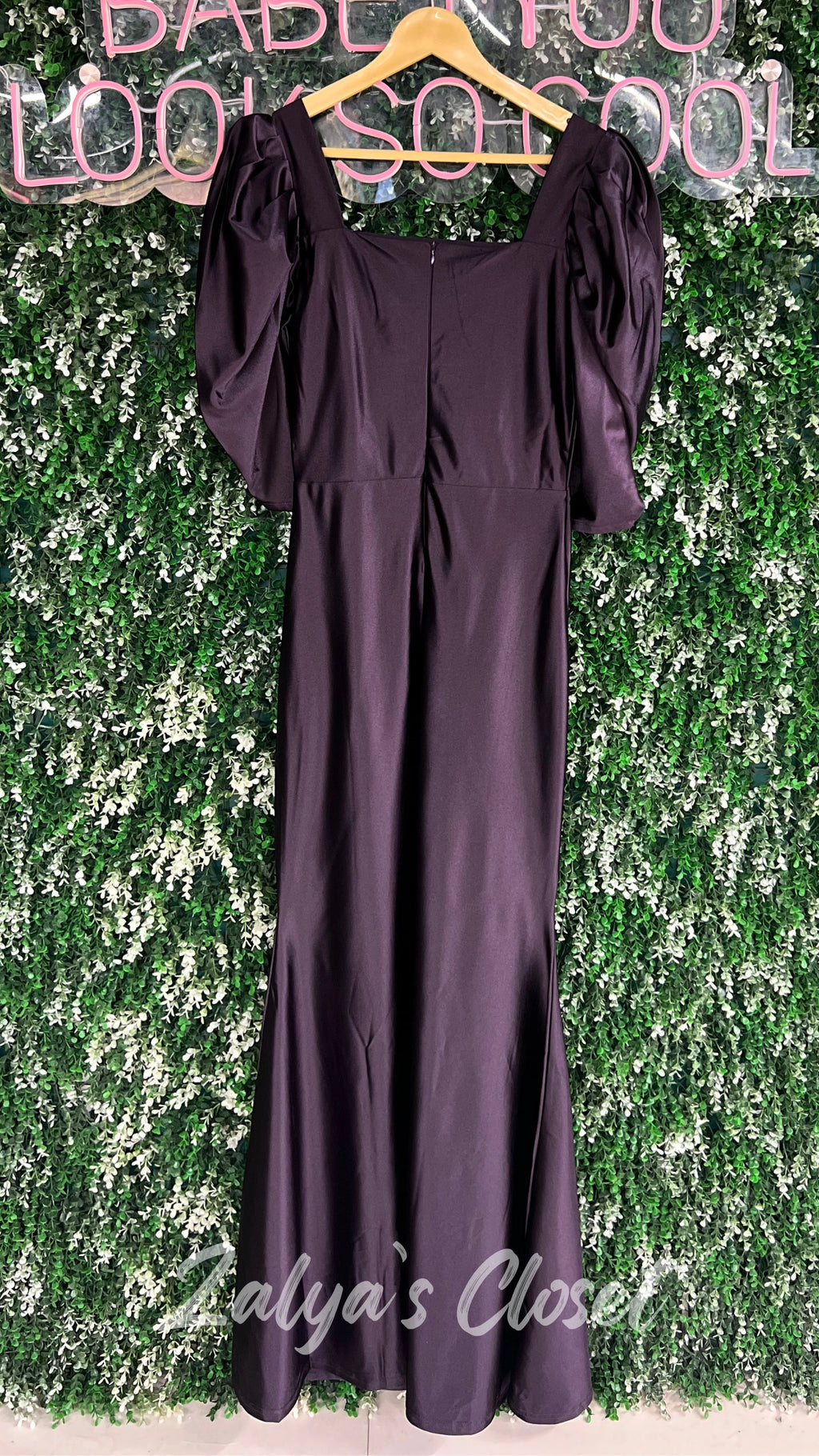 Satin Long Party Wear Gown