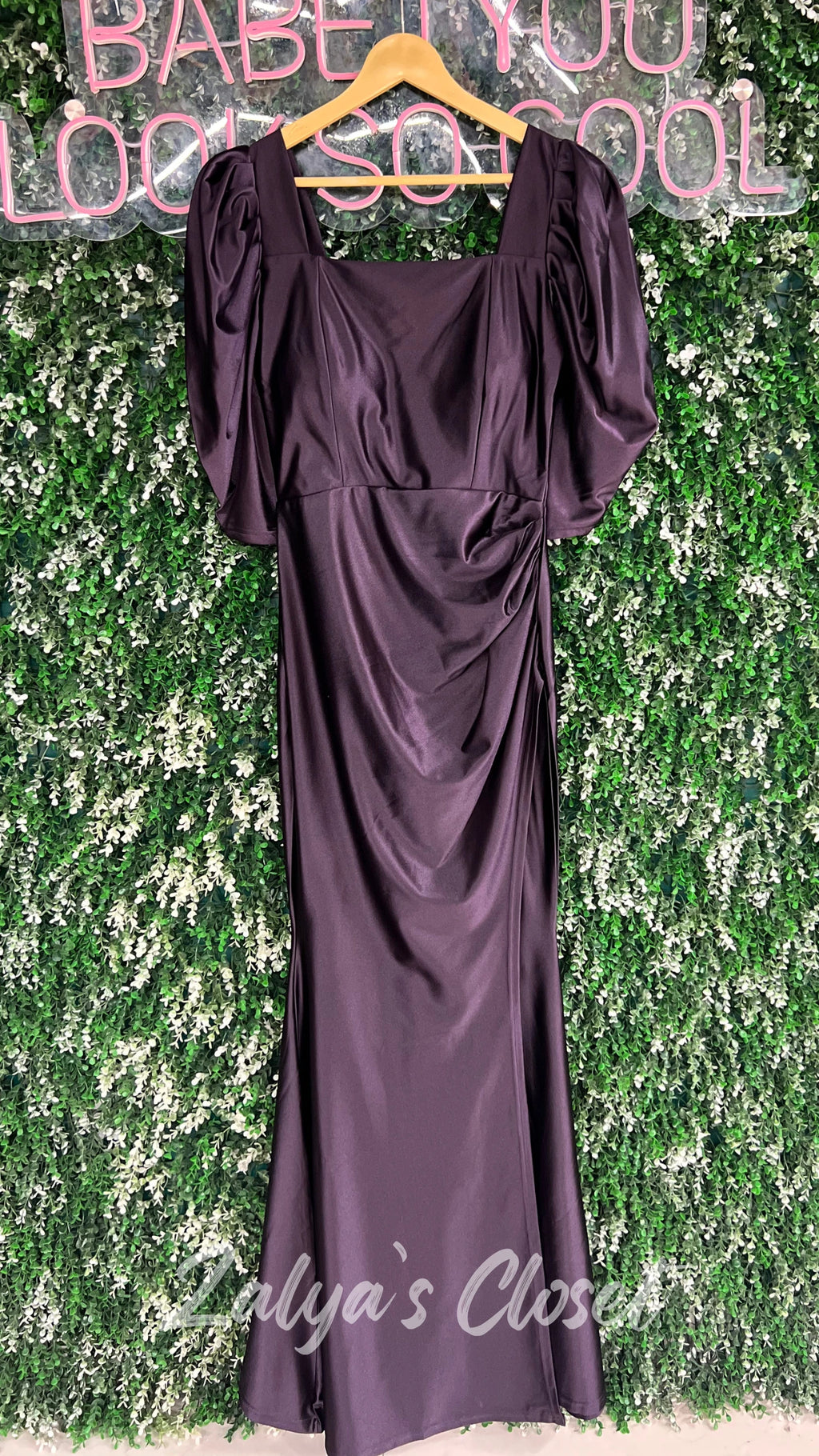Satin Long Party Wear Gown