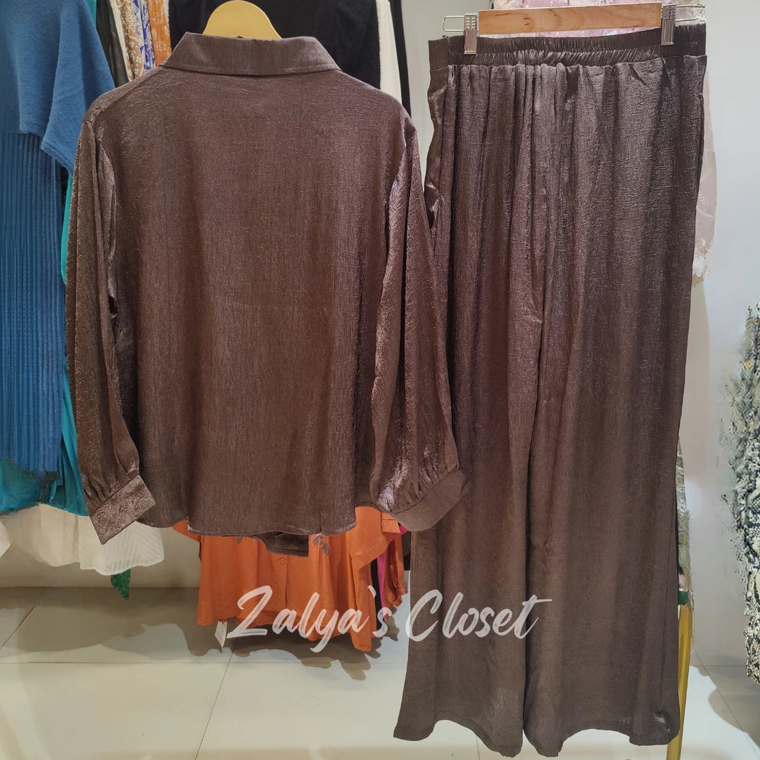 Satin Peplum Style Top & Pant set