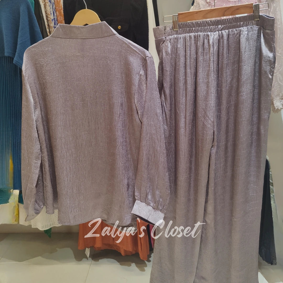 Satin Peplum Style Top & Pant set