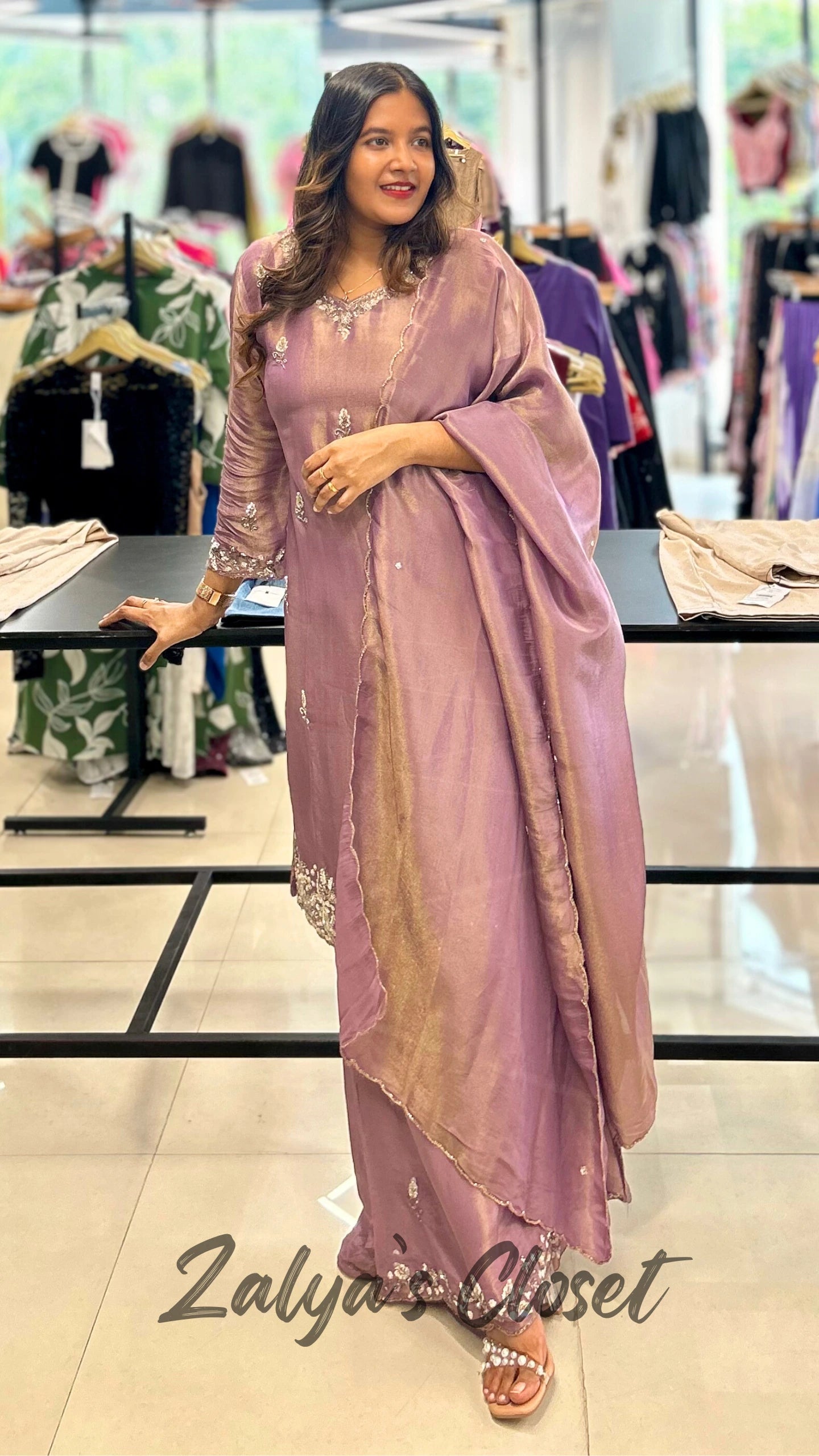 Silk 3 Pcs Designer Suit Set Kurti