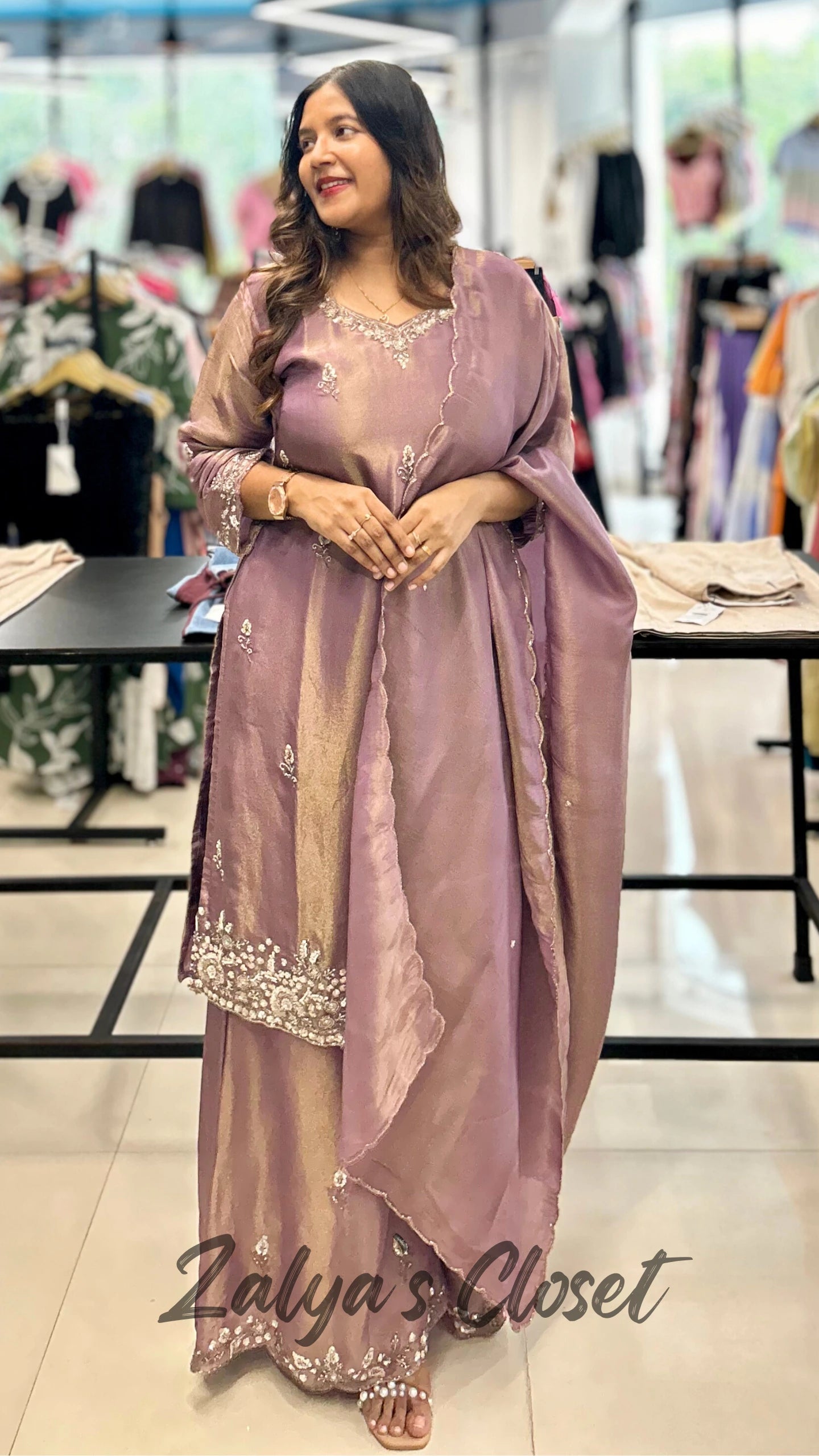 Silk 3 Pcs Designer Suit Set Kurti