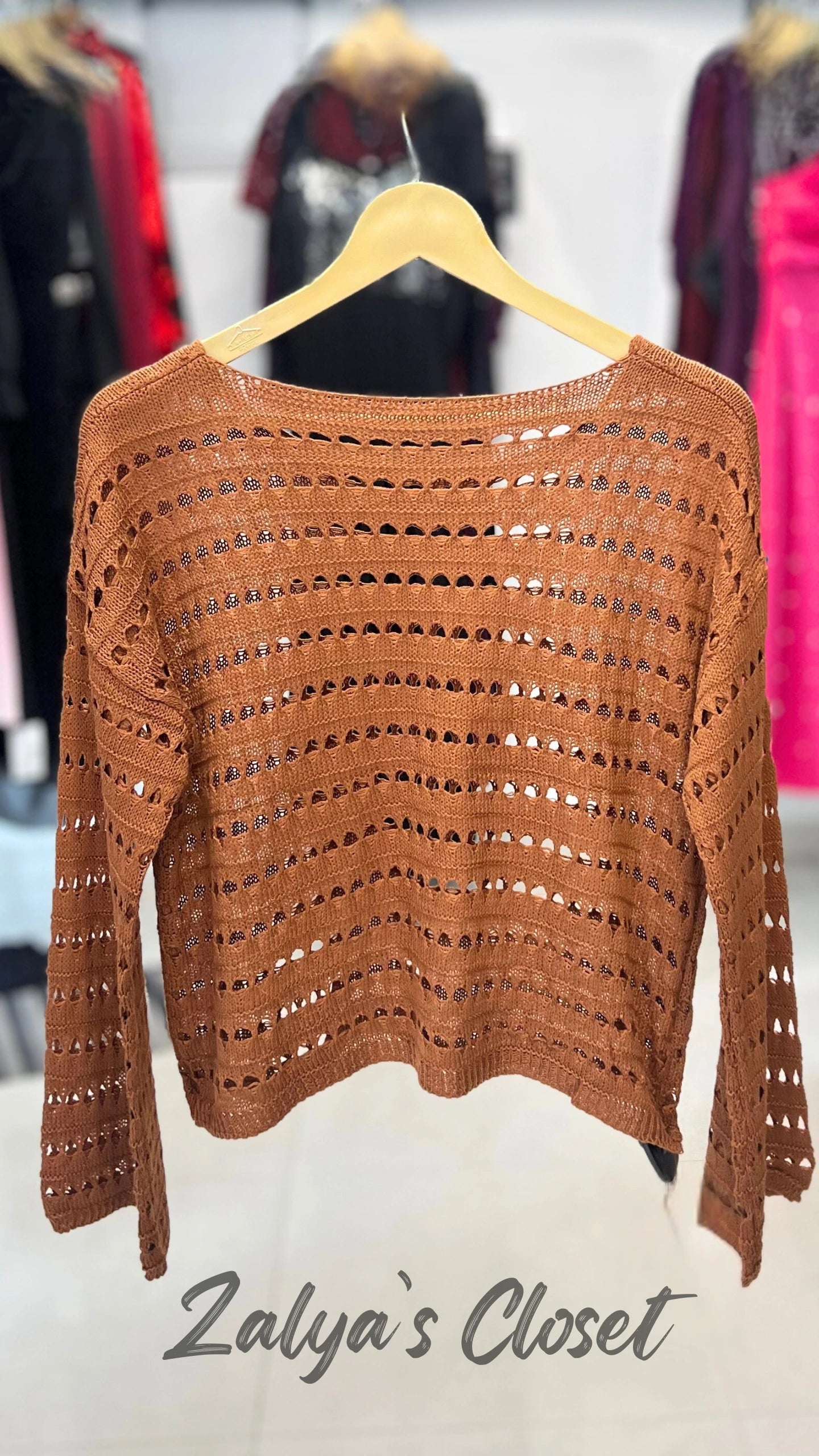 Solid Crochet Tops Imported