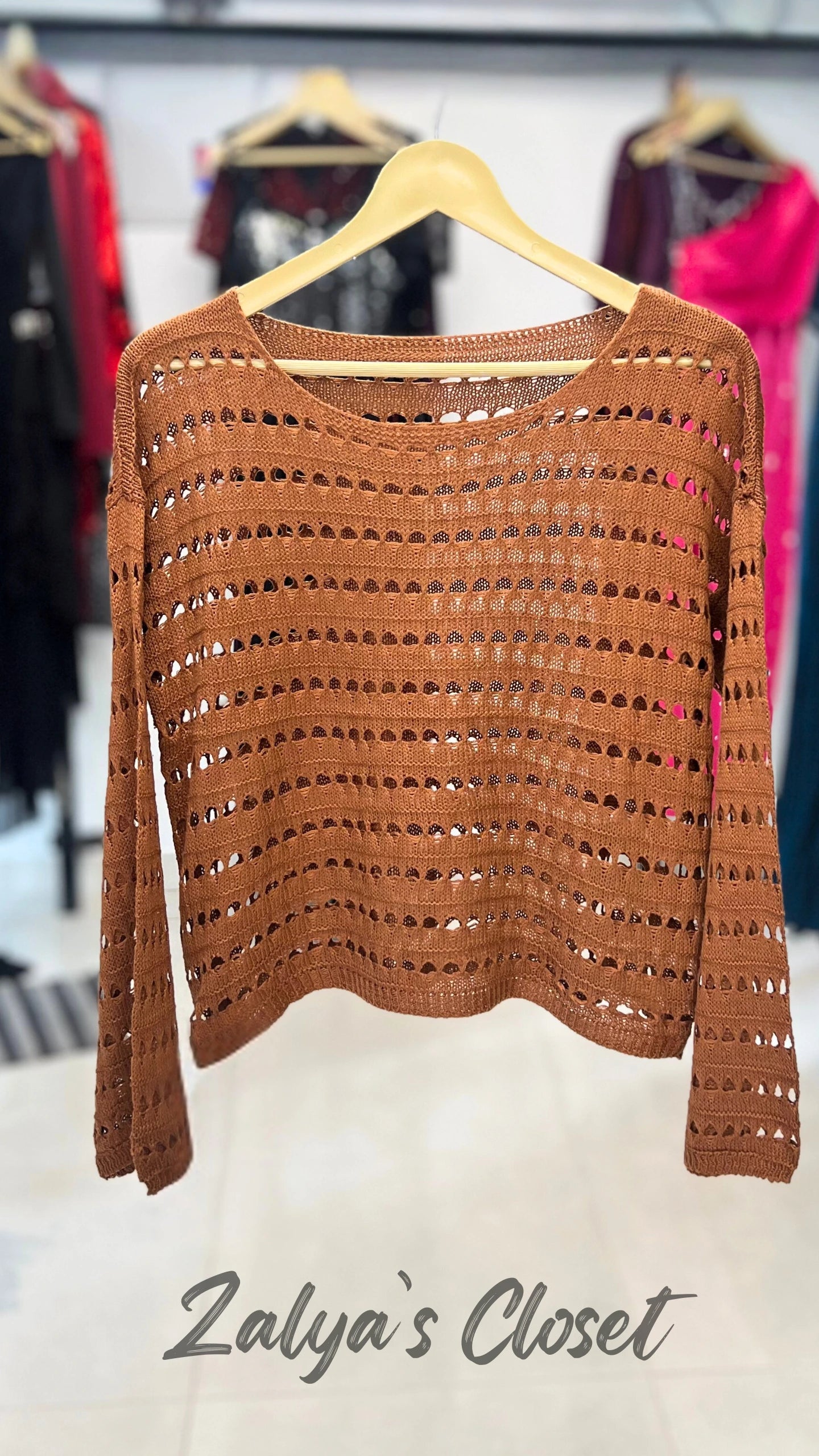 Solid Crochet Tops Imported