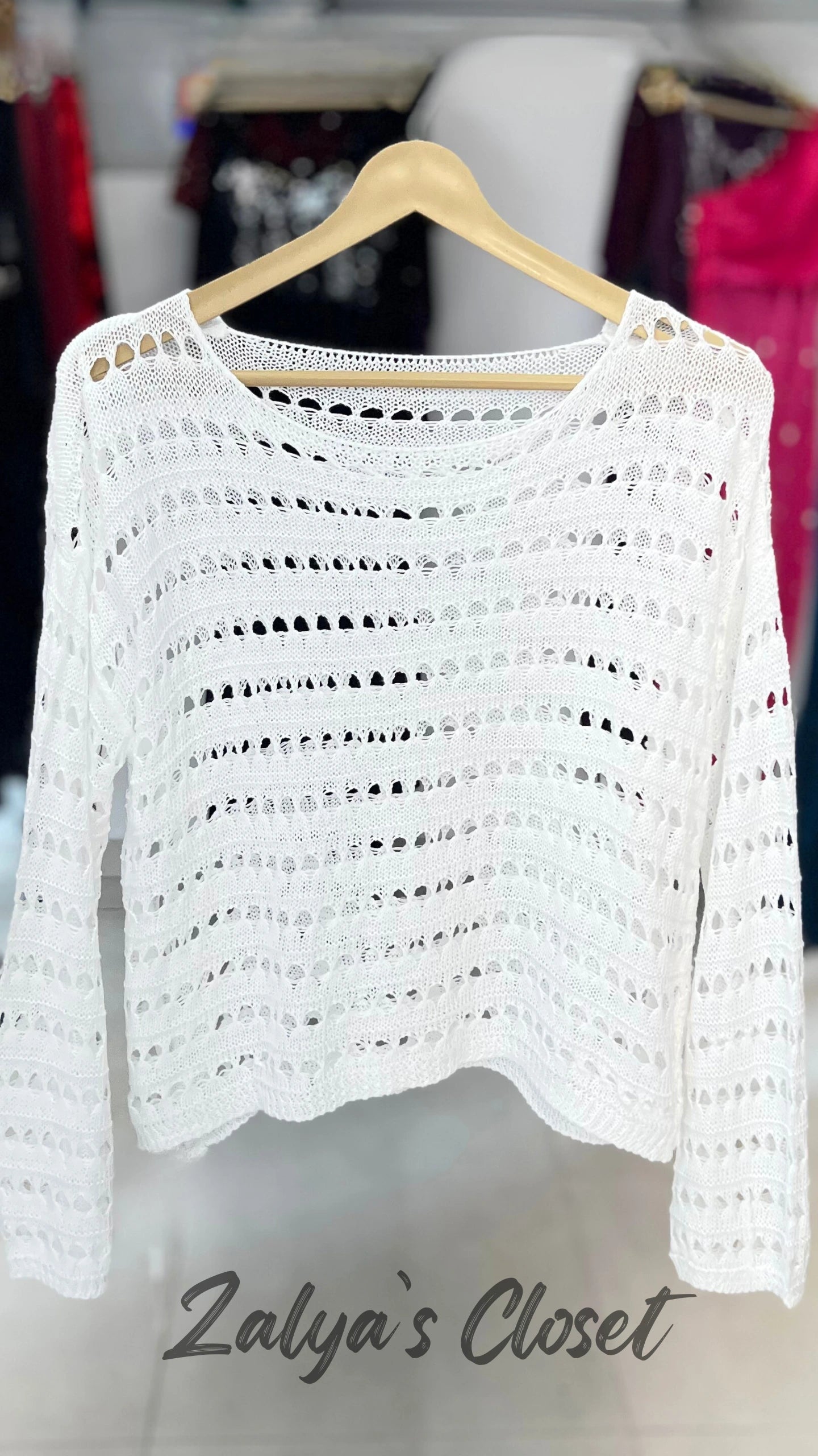 Solid Crochet Tops Imported