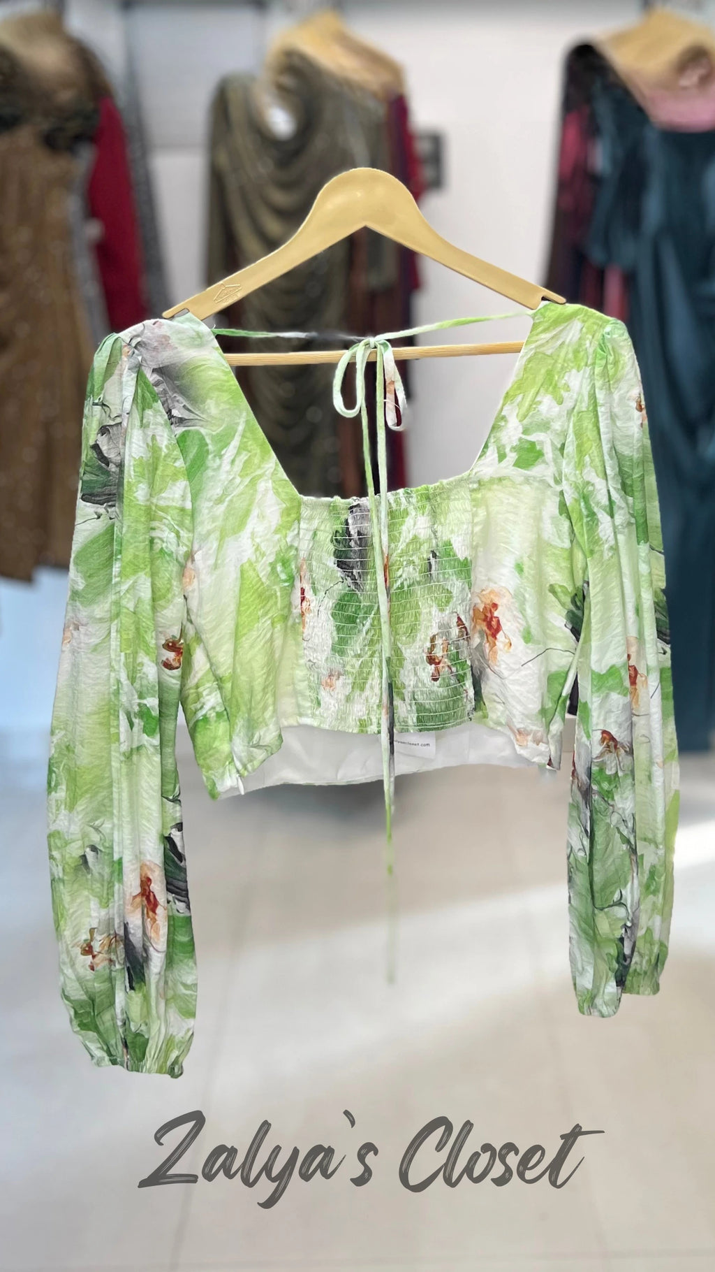 Square Neck Cotton Smocking Top